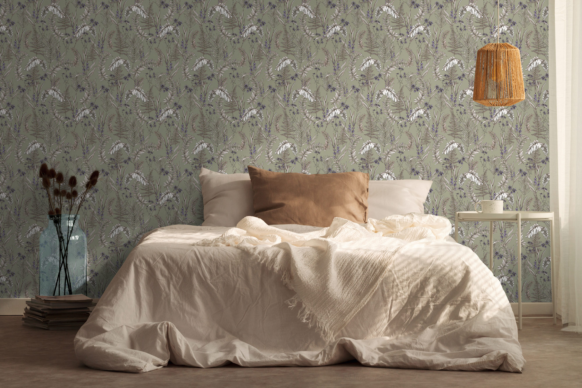 Livingwalls Vliestapete Drawn Into Nature Floral 394343