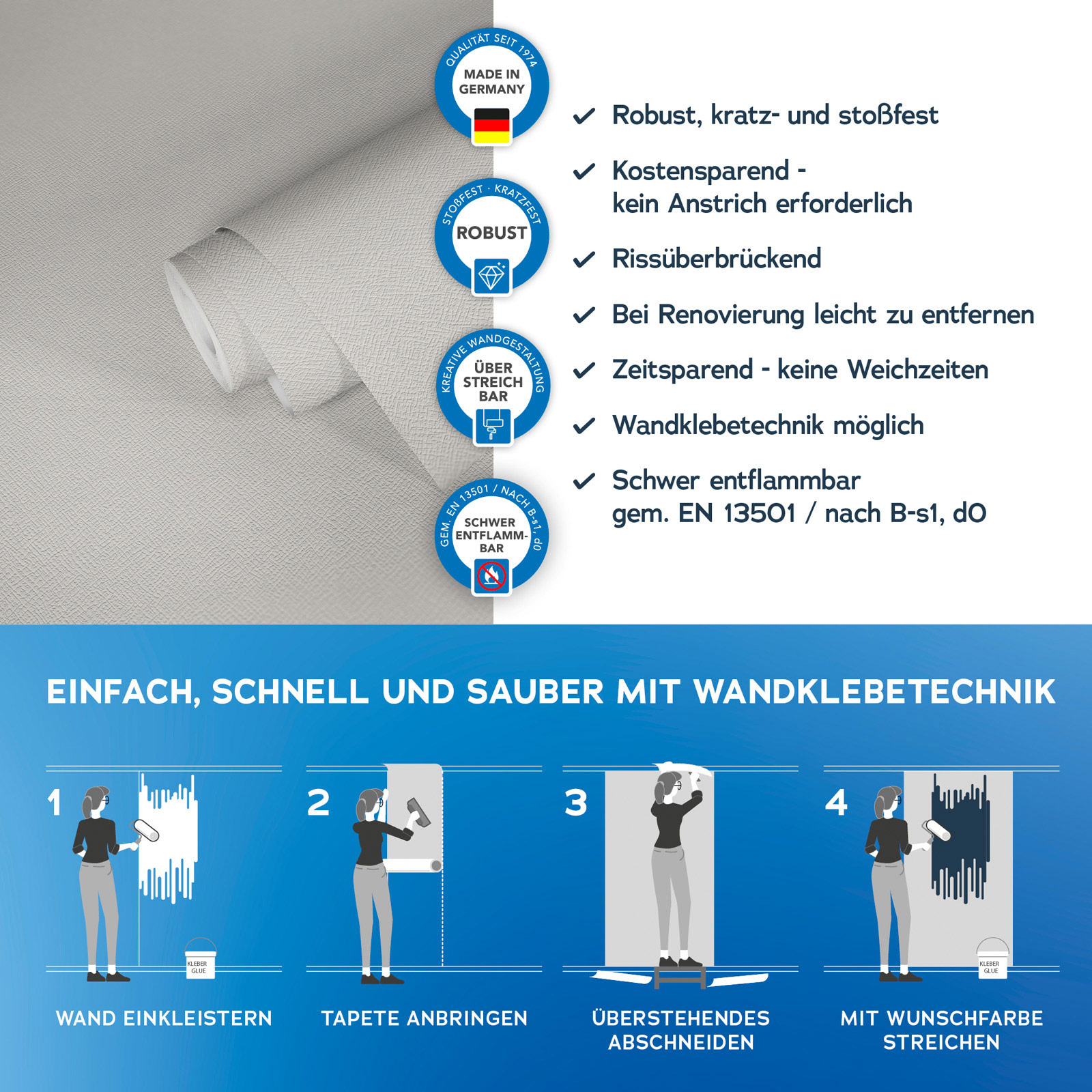 AS Vliestapete Meistervlies 8 überstreichbar 182418