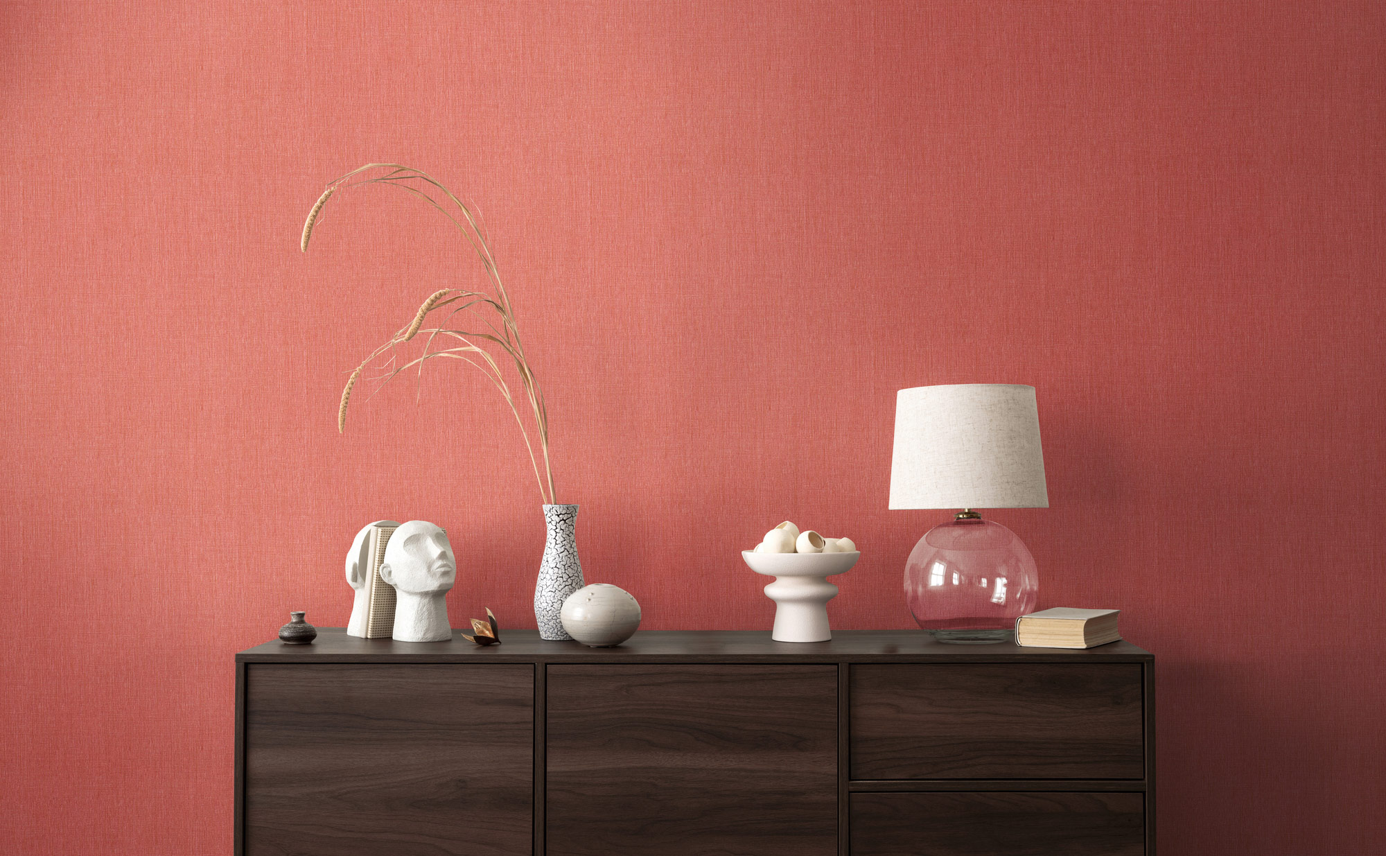 Livingwalls Vliestapete Stories of Life Uni Rot 396522