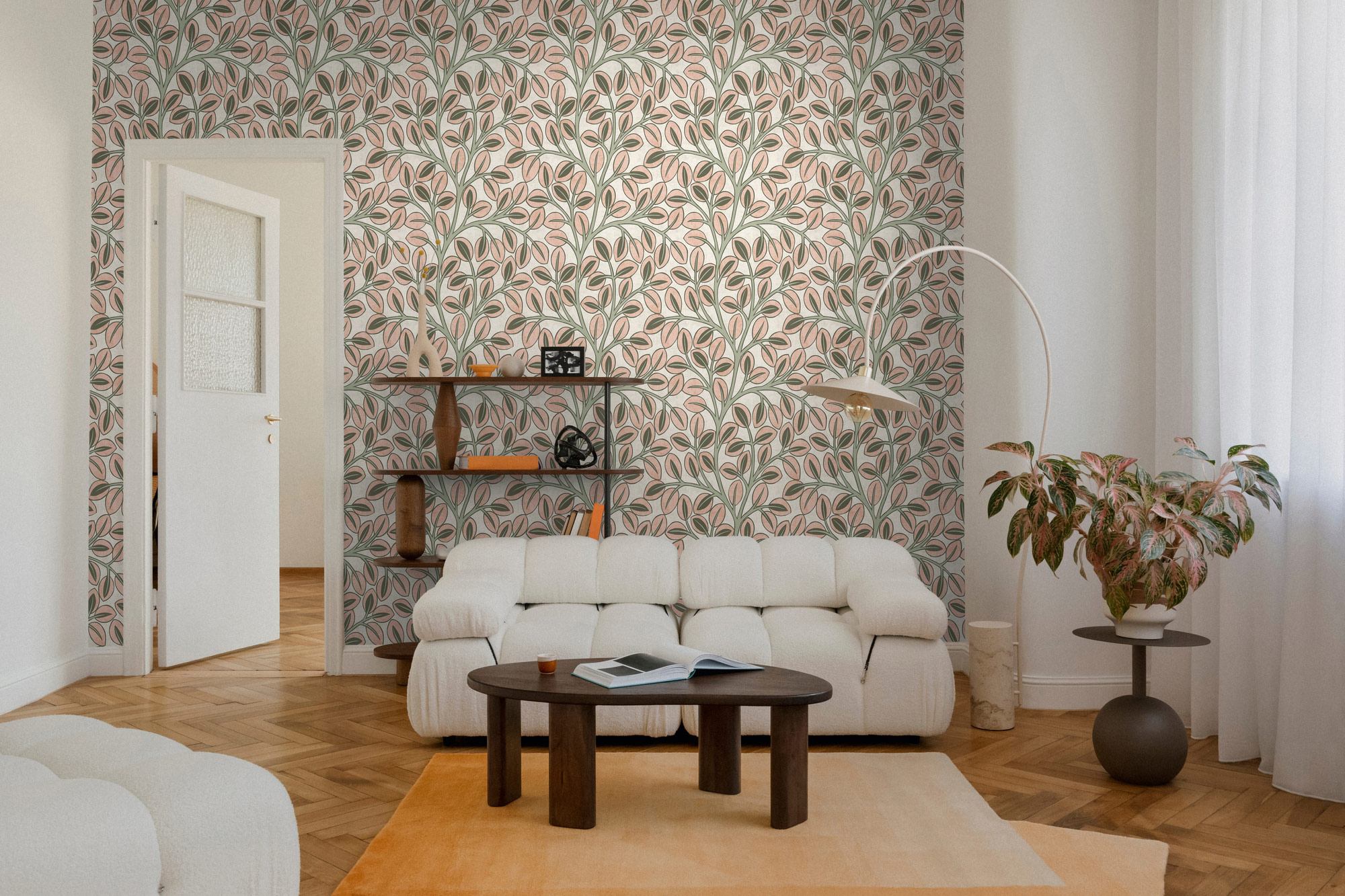 AS Vliestapete Nordic Feeling Blätter Zweige Grau 791502