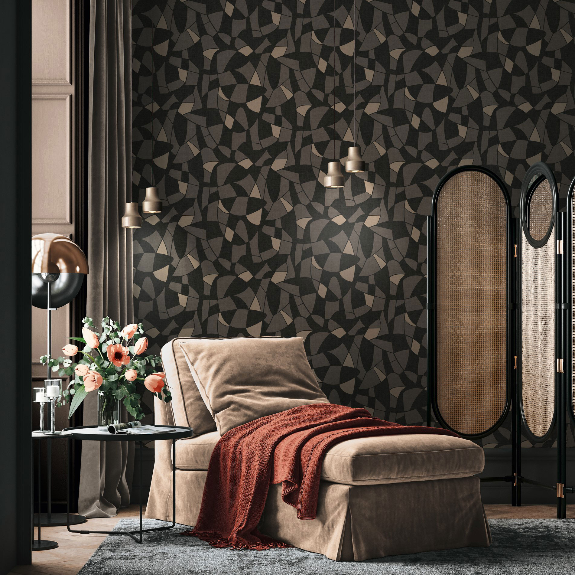 AS Vliestapete Antigua Satin Grafiktapete Schwarz 390934