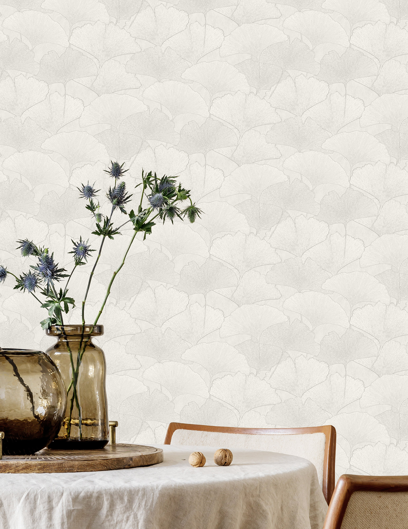 Thomas Vliestapete Amanda grau Blätter AM25320