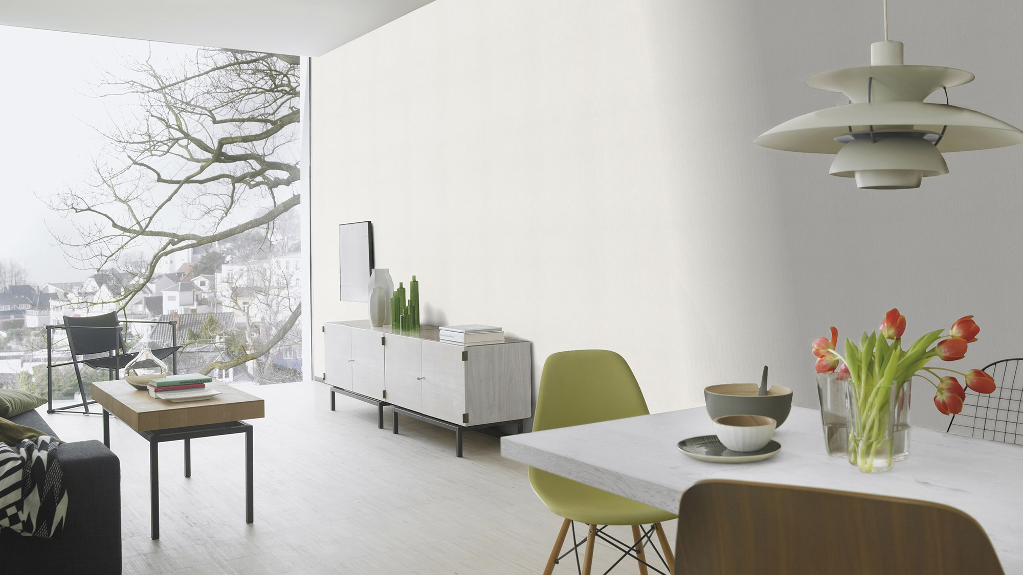 Rasch Vliestapete Welcome Home Weiß-Cremeweiß 653212