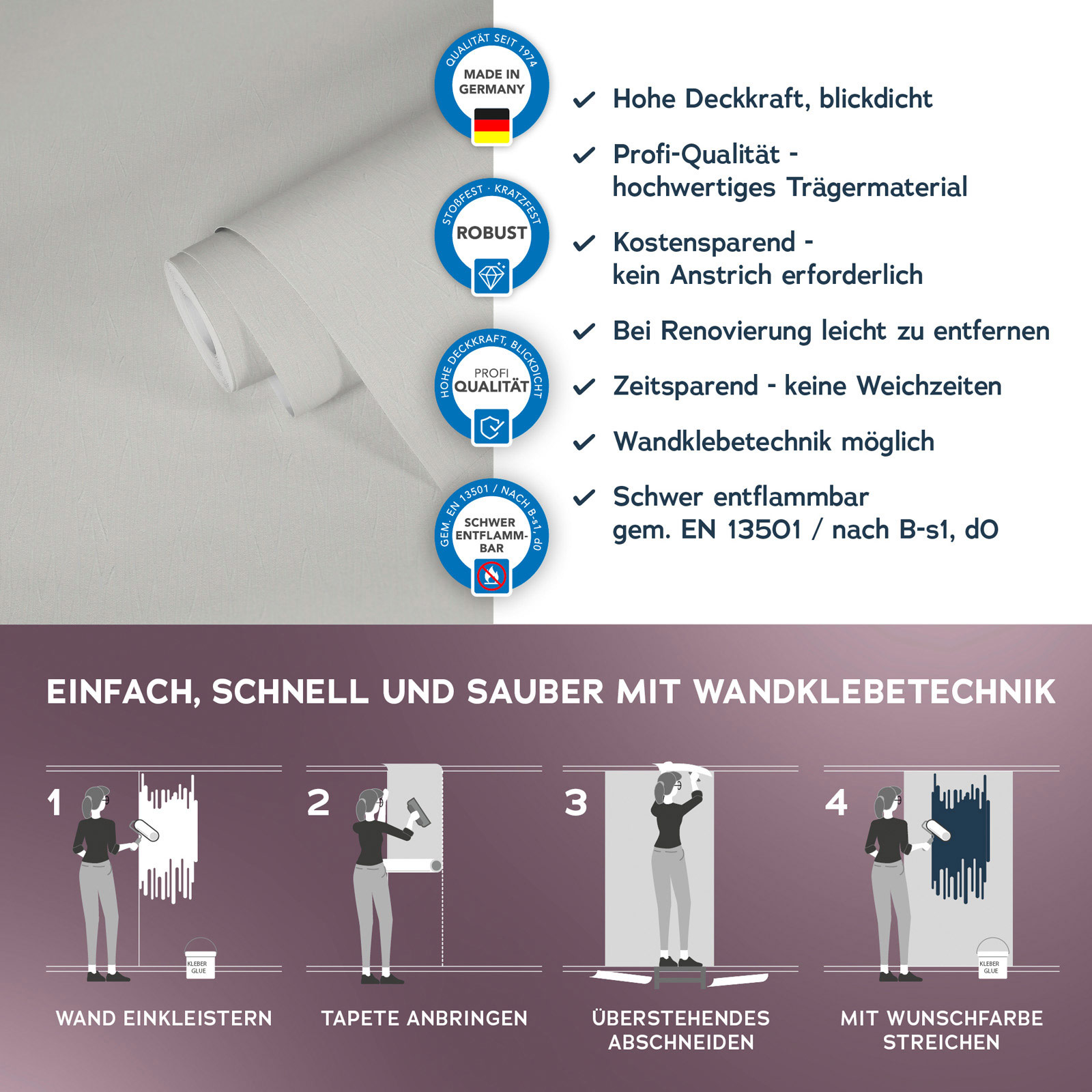 AS Vliestapete Meistervlies 8 überstreichbar 390004