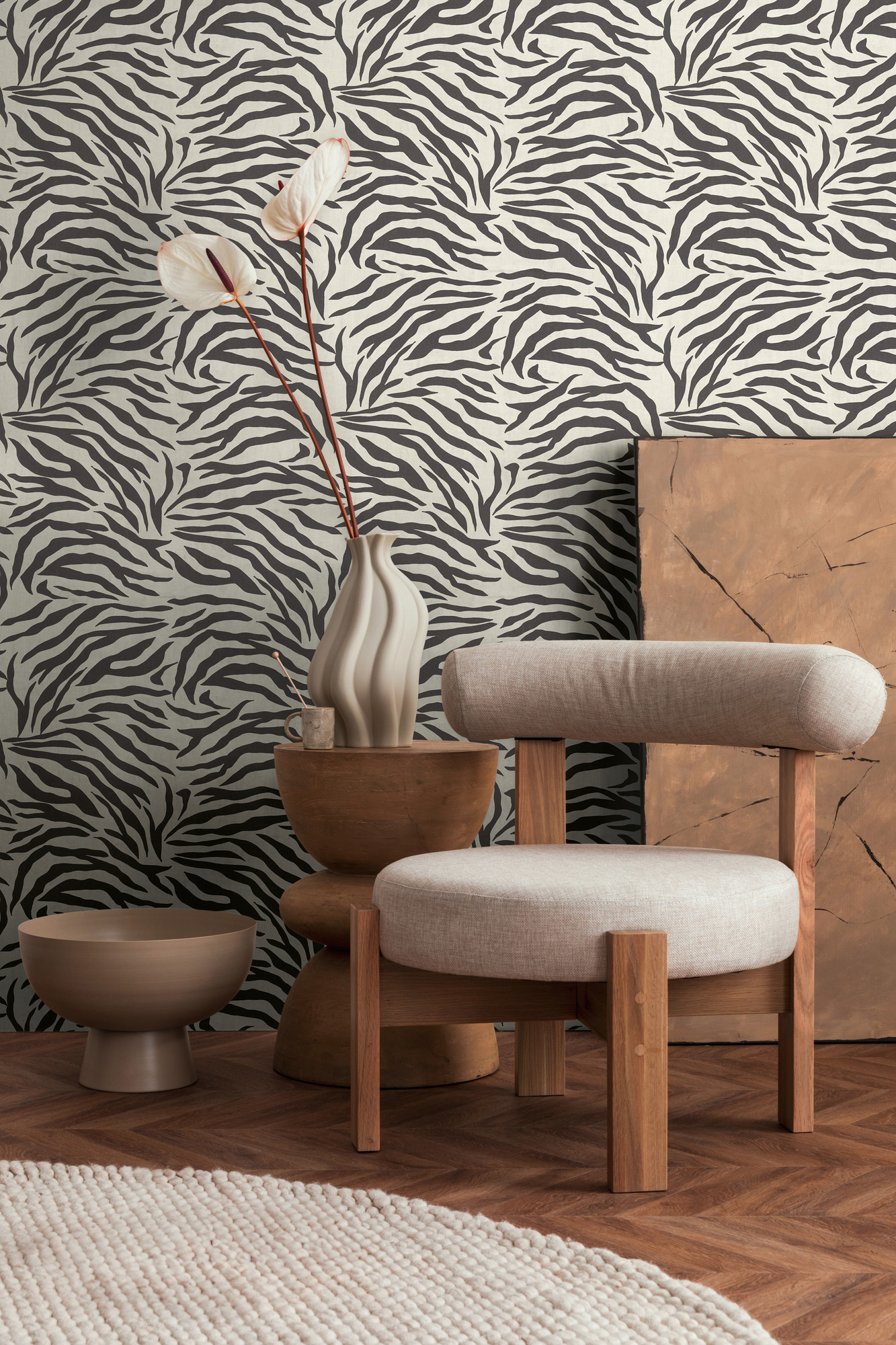 AS Vliestapete Anna d'Andrea Zebramuster Schwarz 782171