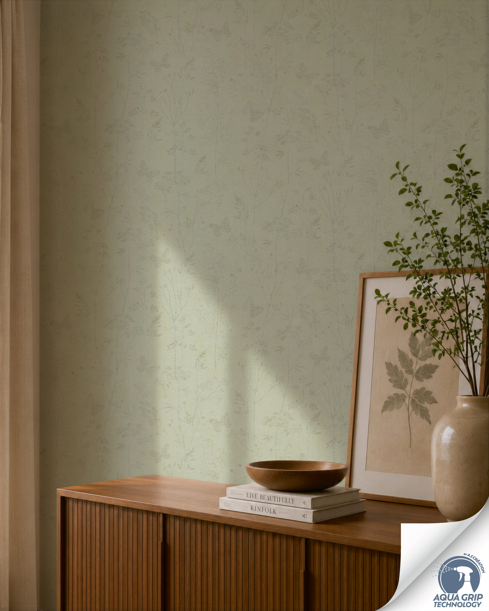 AS Vliestapete Cosiness Designdrop 2 Floral Grün 792833