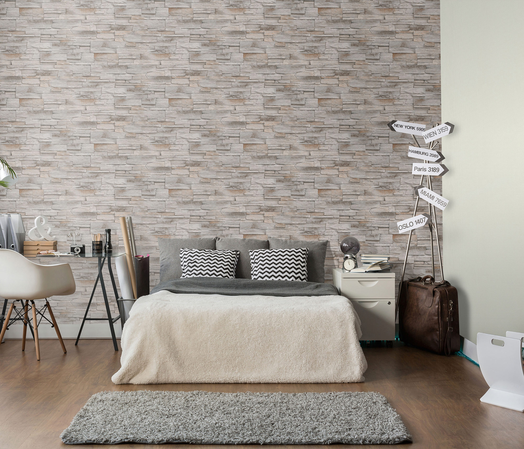 Erismann Vliestapete Steinoptik beige 1039502