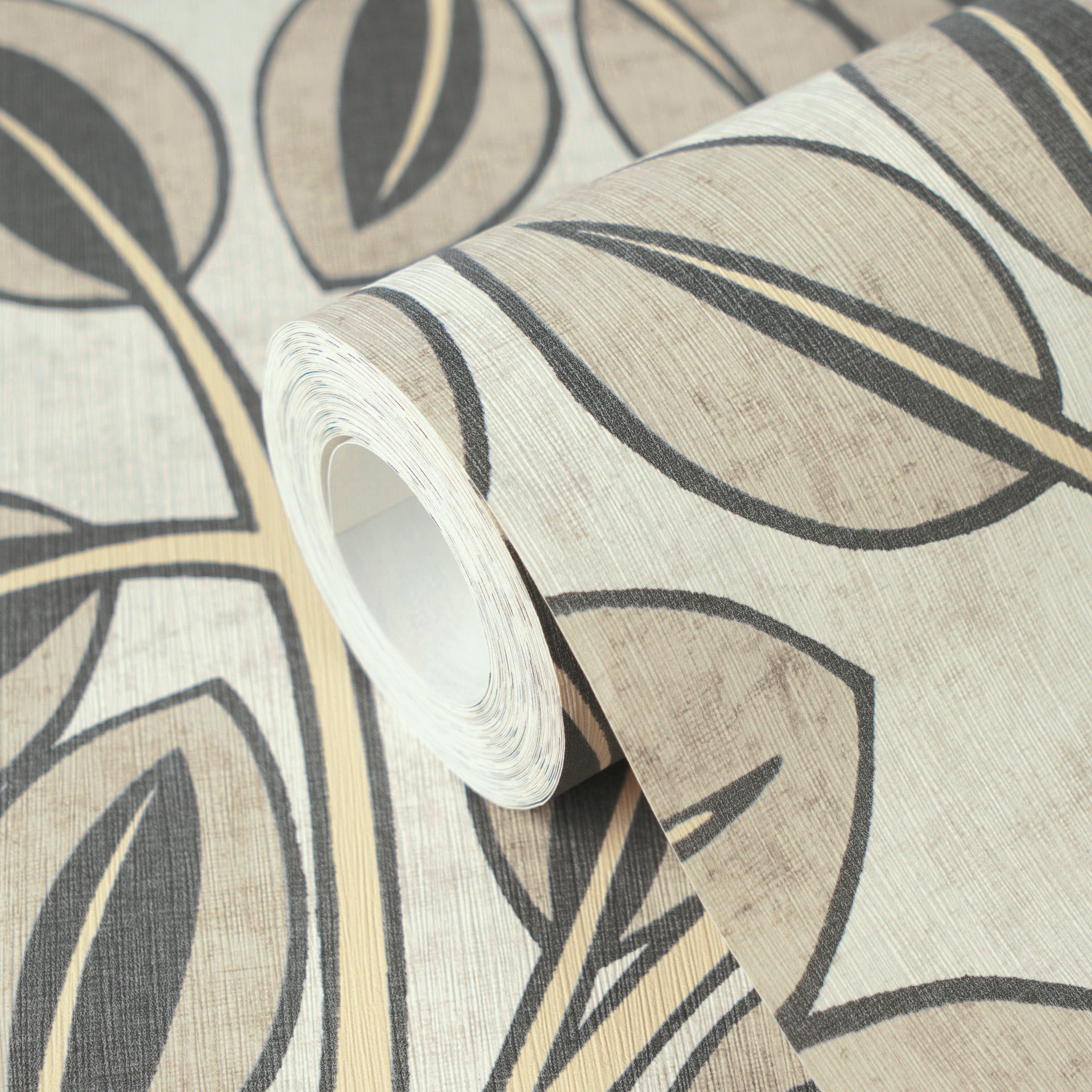 AS Vliestapete Nordic Feeling Blätter Äste Zweig Grau 791503