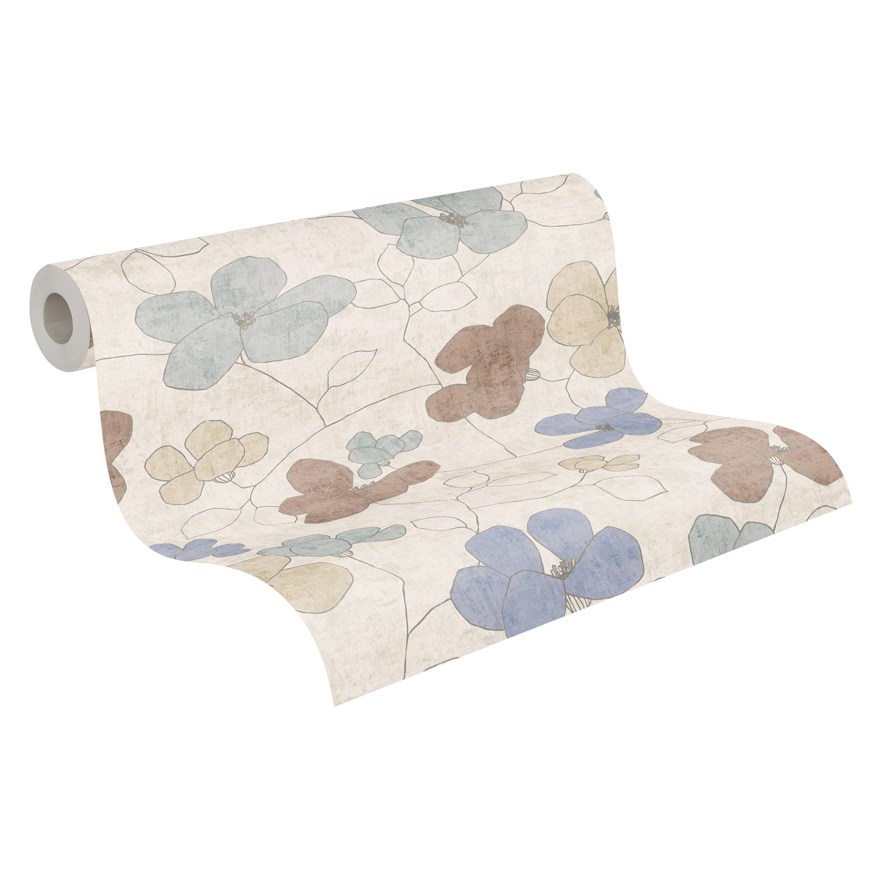 AS Vliestapete Nordic Feeling Blumen Grau 791473