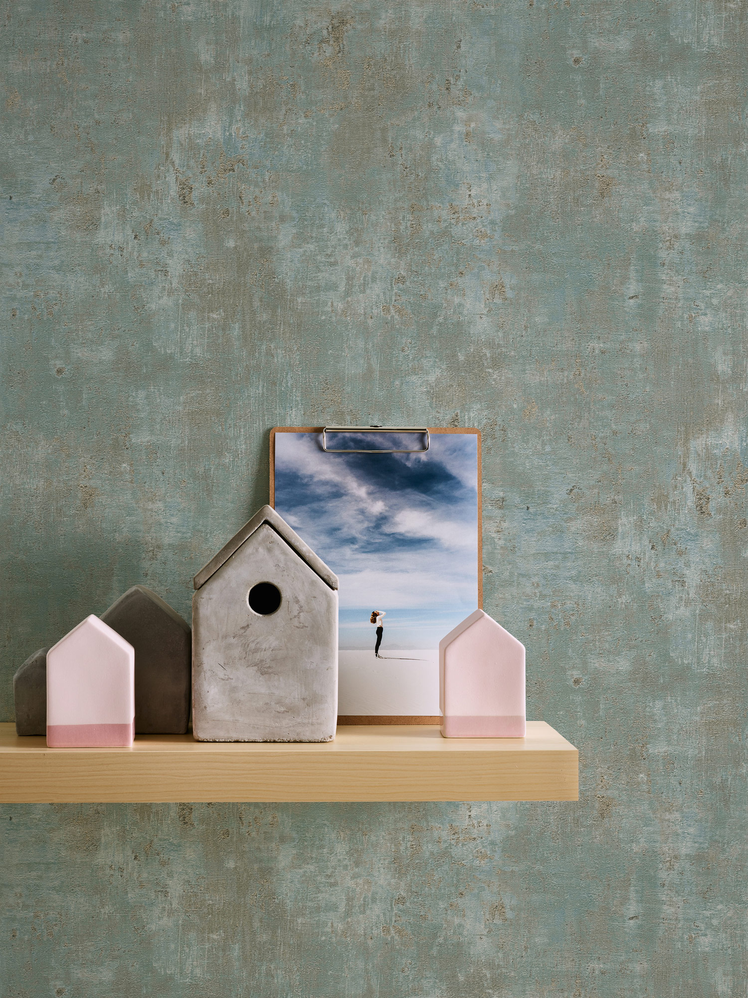 Livingwalls Vliestapete Stories of Life Putzoptik Grün 39670