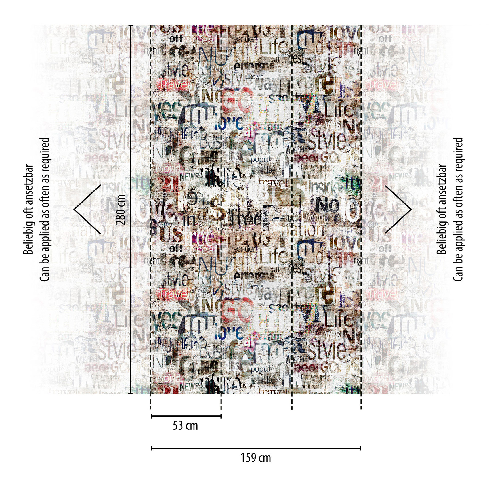 Livingwalls Vliestapete The Wall 3 Schriftzug 398481