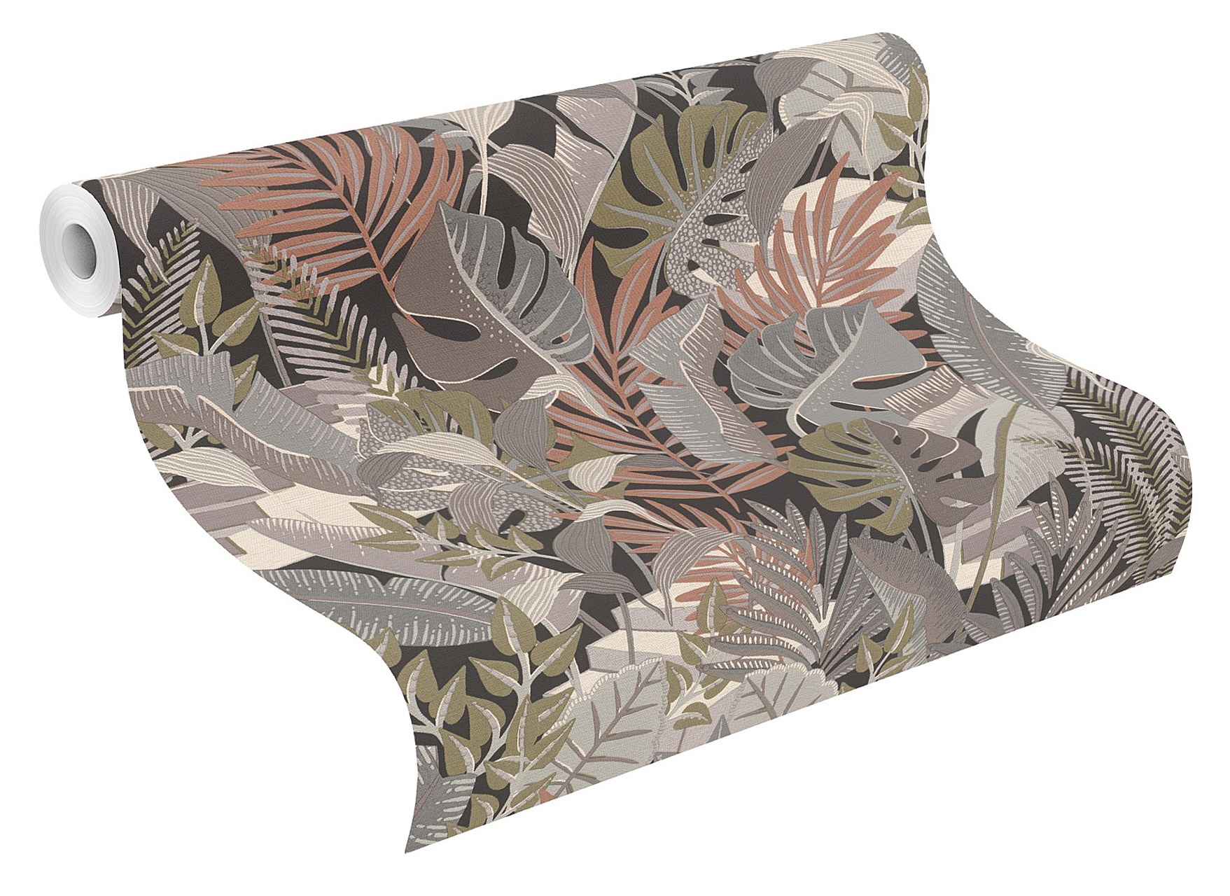 Rasch Vliestapete Tropical House Dschungel grau 687842