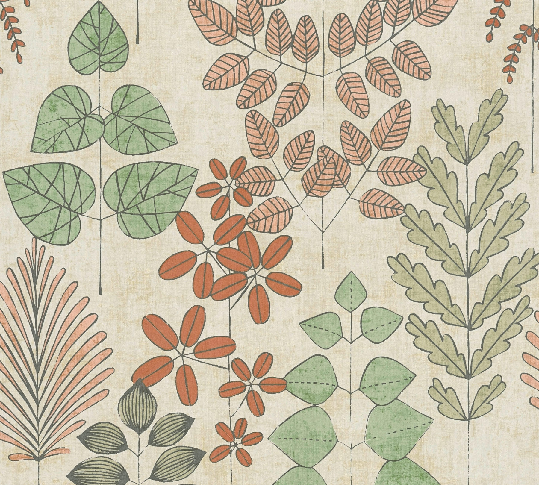 AS Vliestapete Nordic Feeling Blätter Zweige Grün 791492