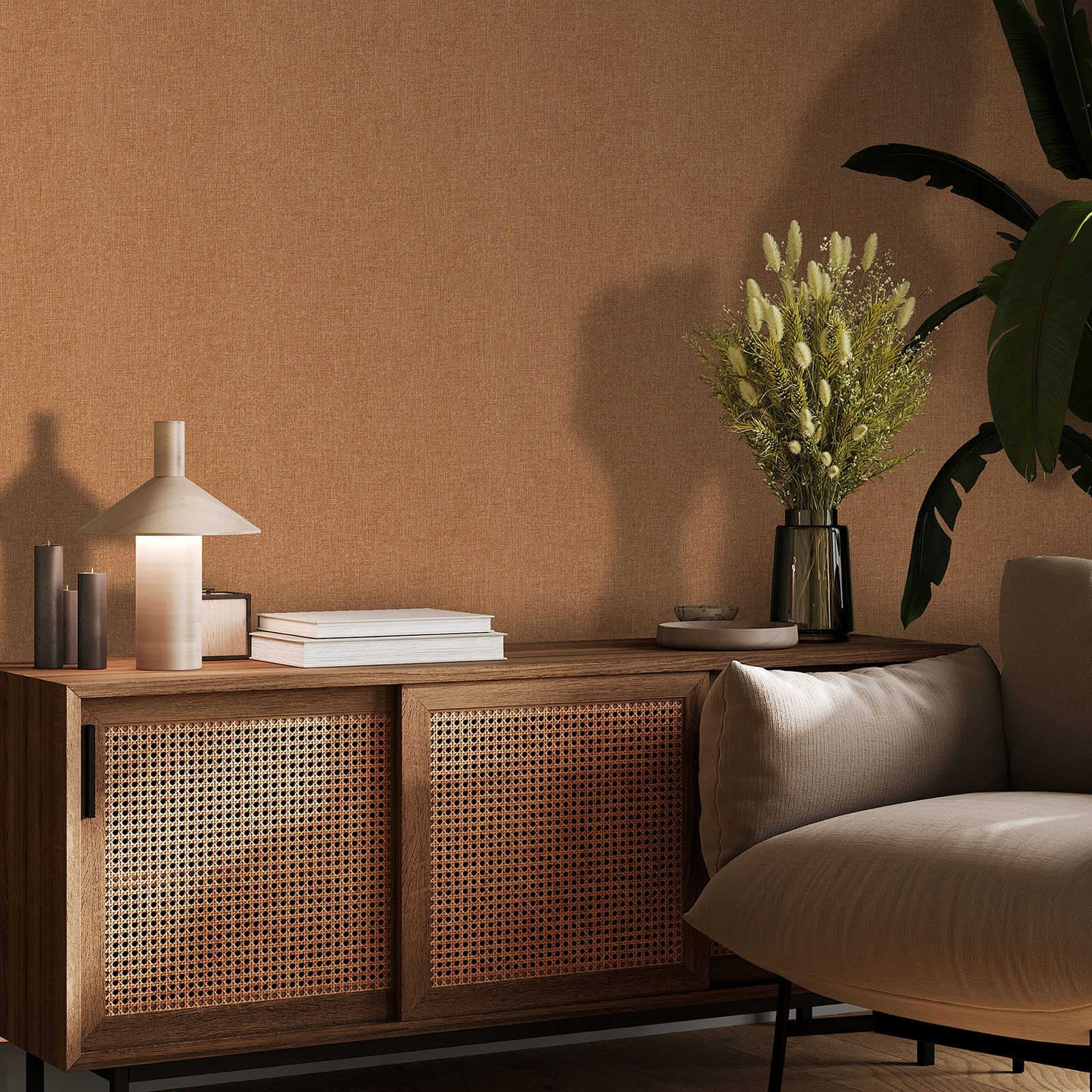 Hohenberger Vliestapete Artist Collage Uni Orange 27272