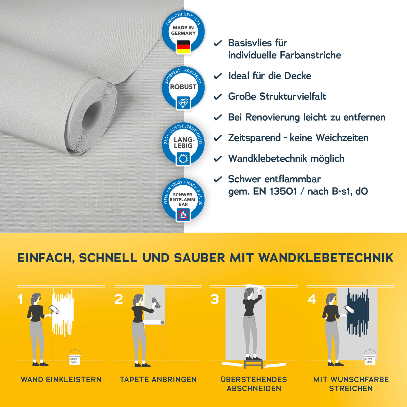 AS Vliestapete Meistervlies 8 überstreichbar 377651