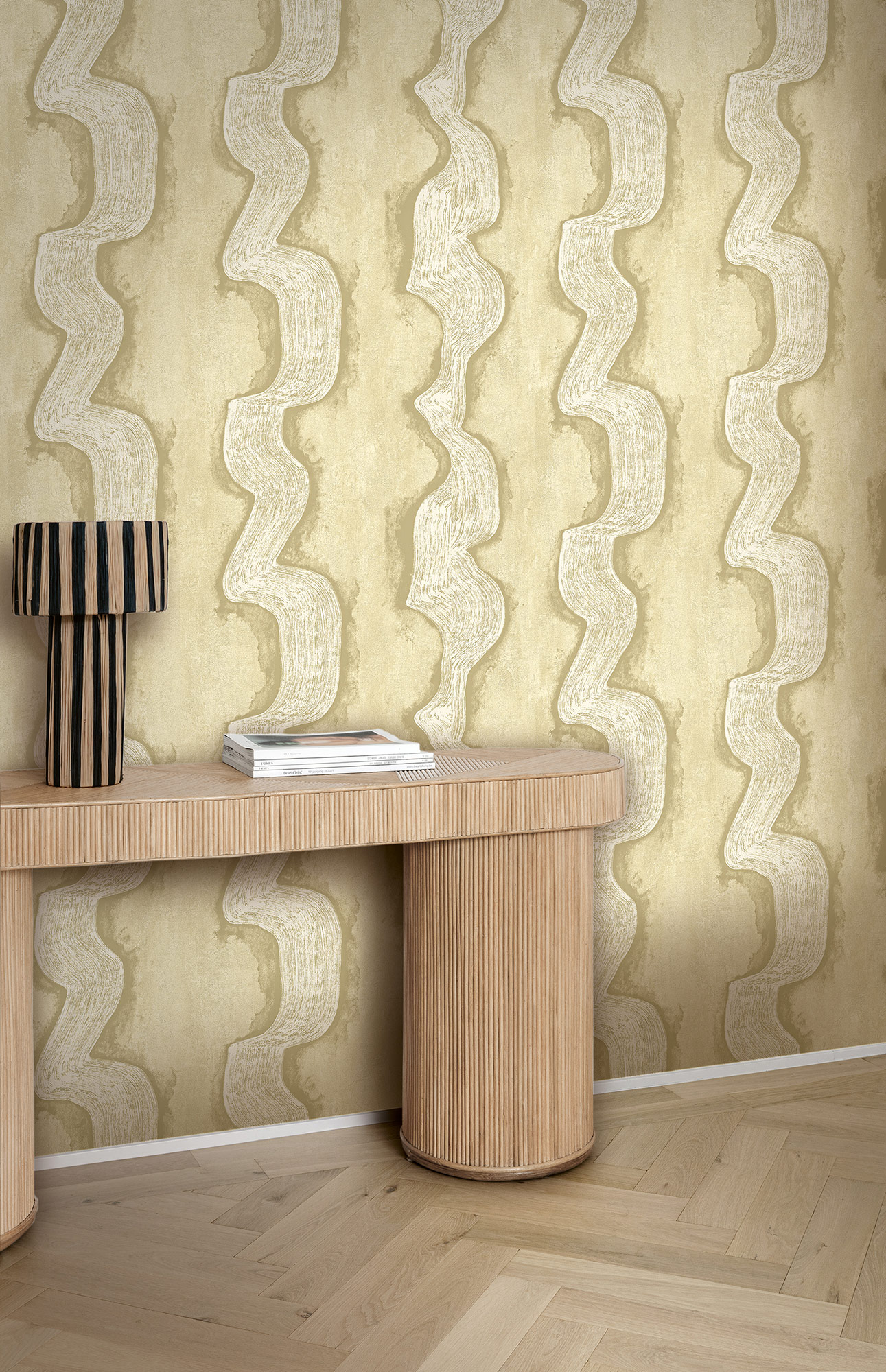 Masureel Fototapete Panel Traces Shodo Gold DGTRA303260