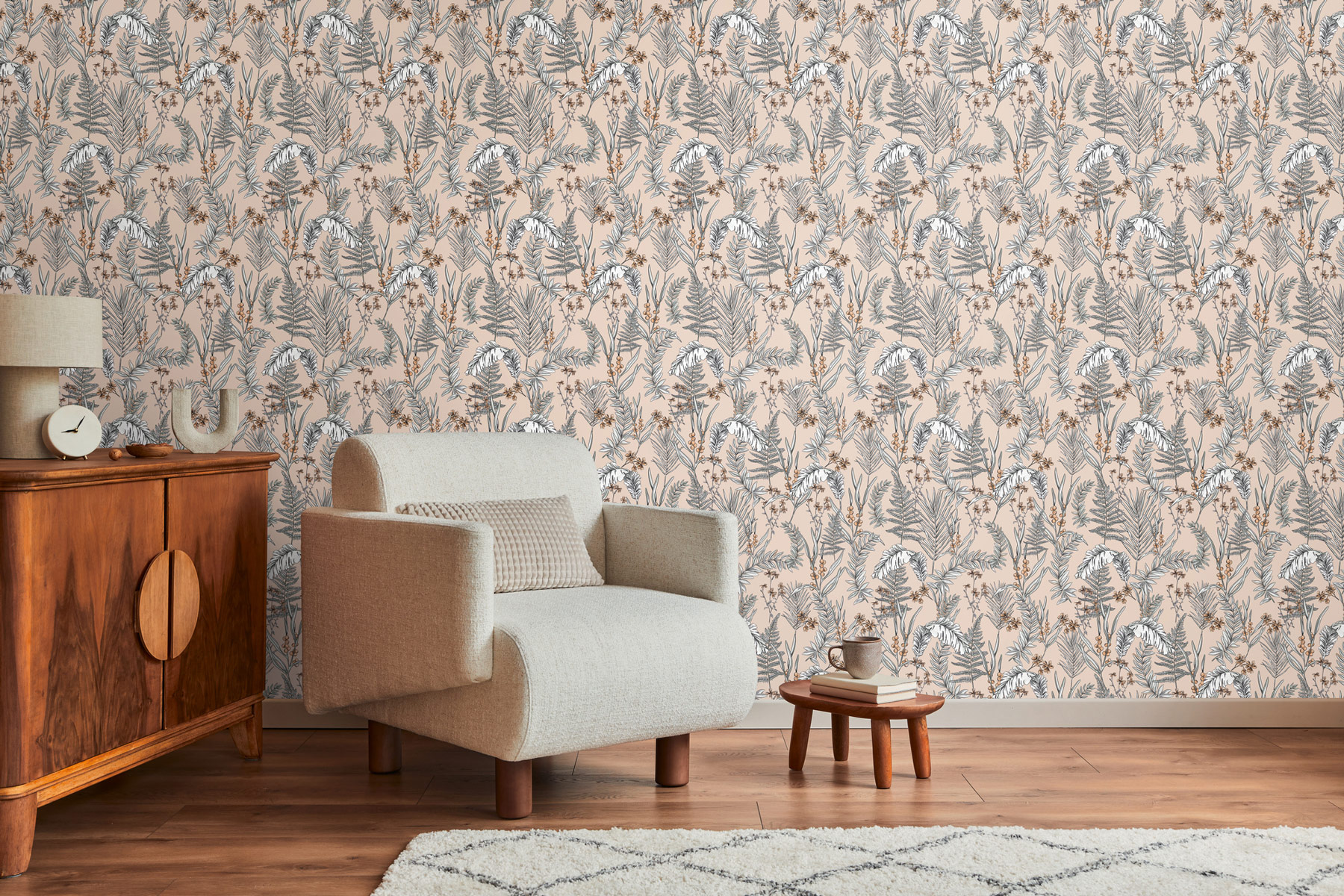 Livingwalls Vliestapete Drawn Into Nature Floral 394342