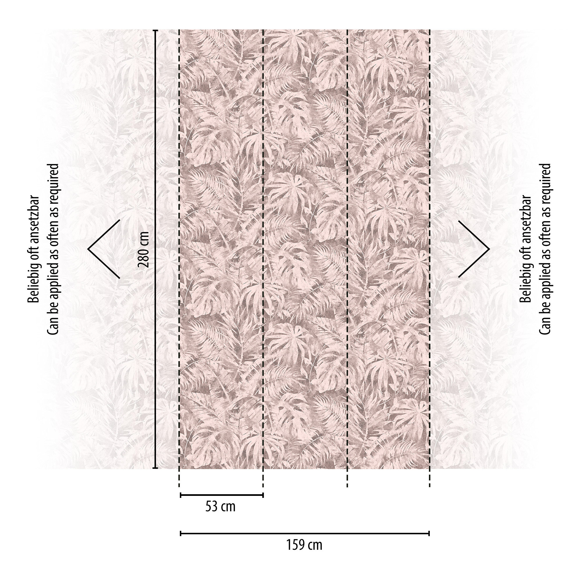 AS Fototapete CosmoLiving Dschungel Rosa 791457