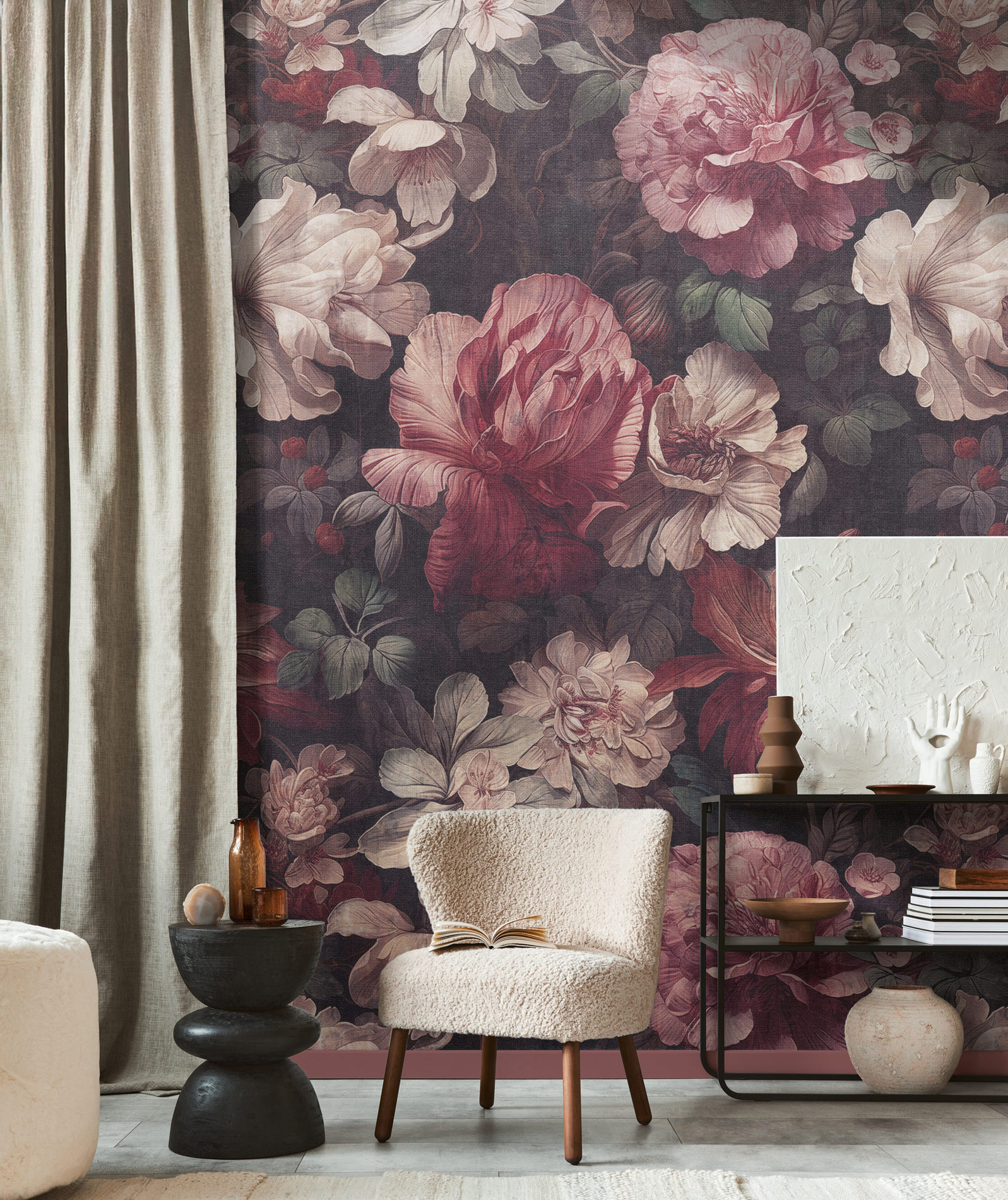 AS Fototapete The Wall 4 Blumen Rosa 792237