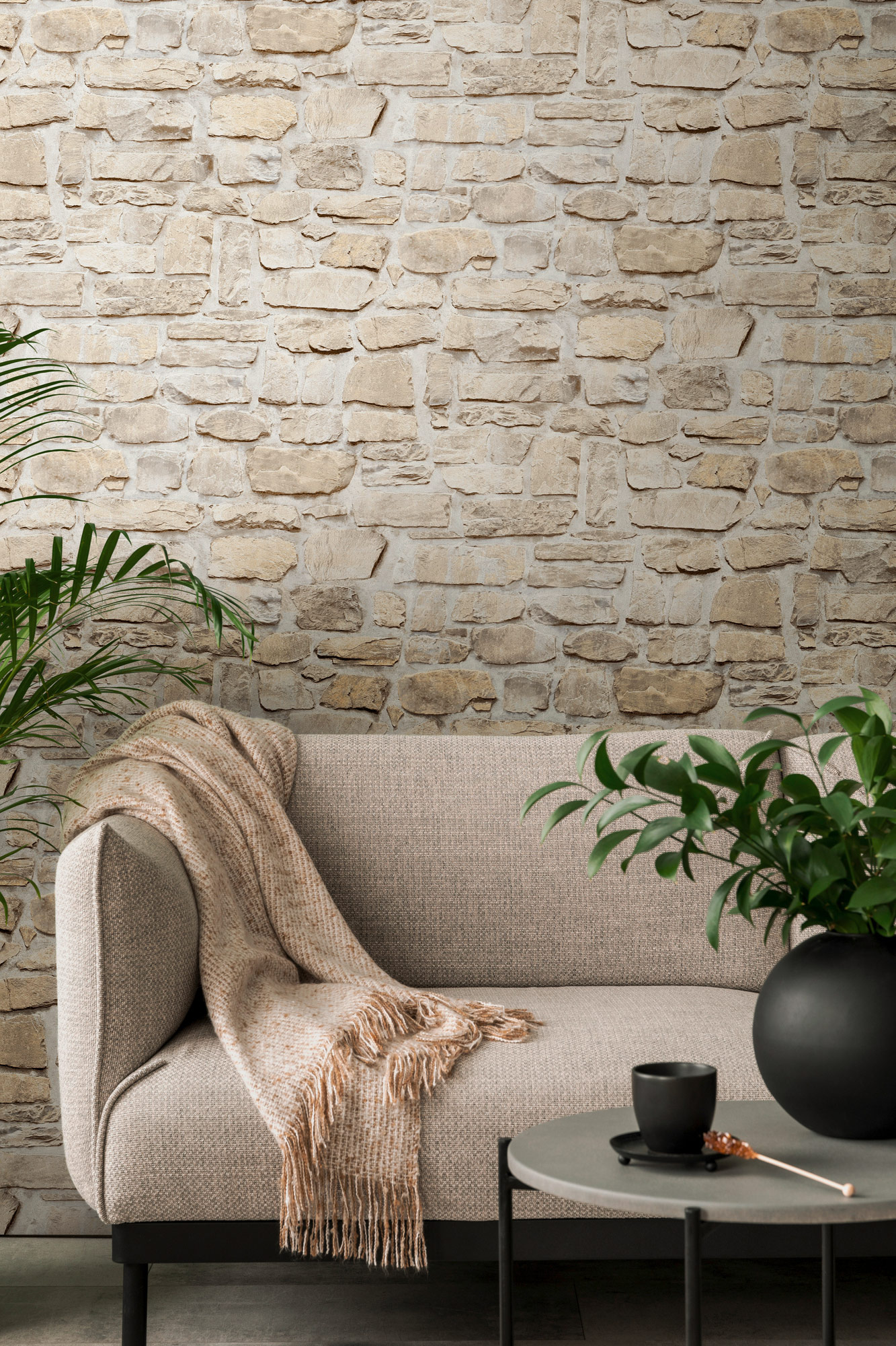 AS Vliestapete Elements 2 Steintapete Beige Mauer 363703