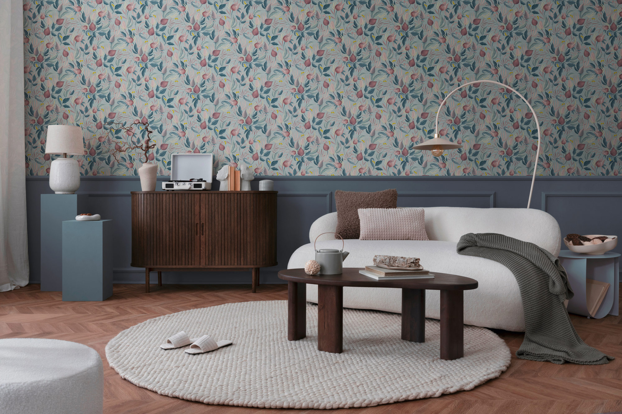 AS Vliestapete CosmoLiving Floral Blau 790621