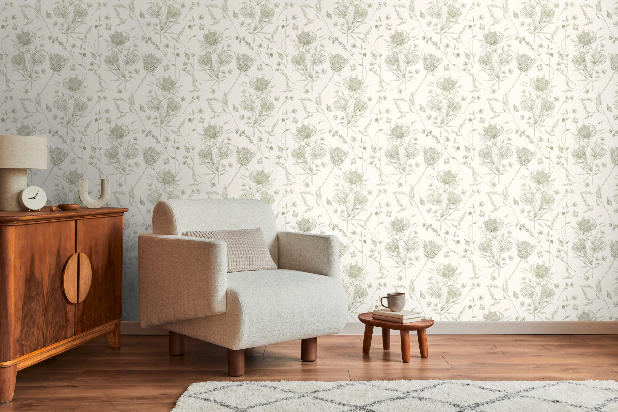 Livingwalls Vliestapete Drawn Into Nature Floral 394273