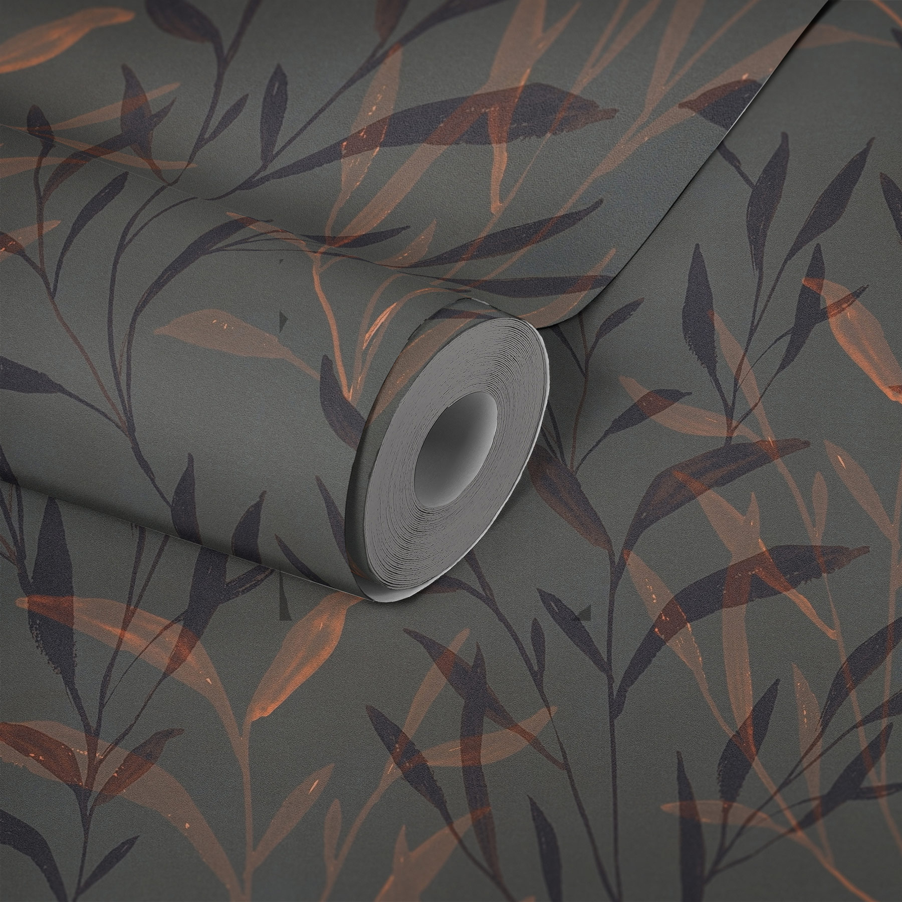 AS Vliestapete Anna d'Andrea Blätter Grau 782222