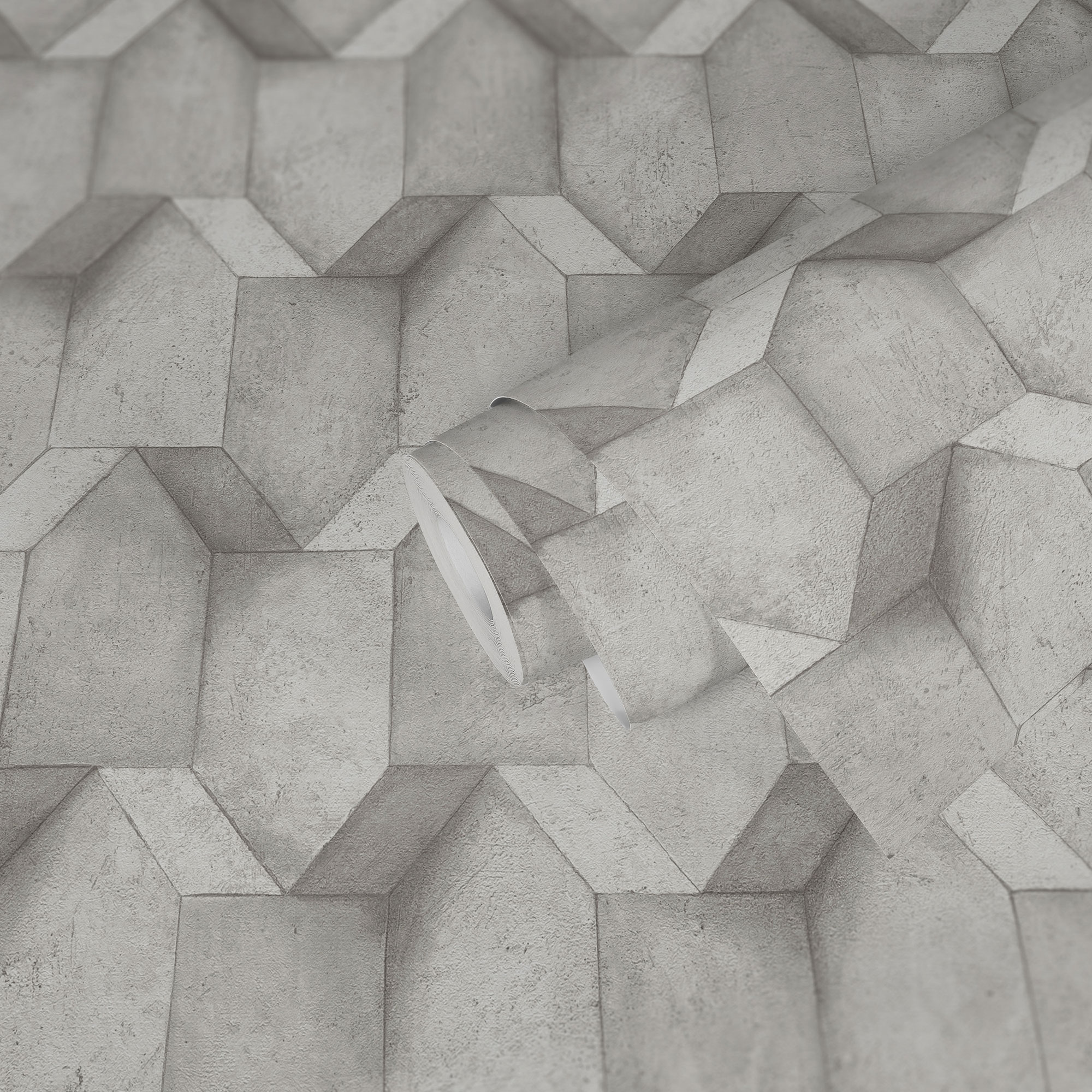 AS Vliestapete The BOS hellgrau Betonoptik 388274