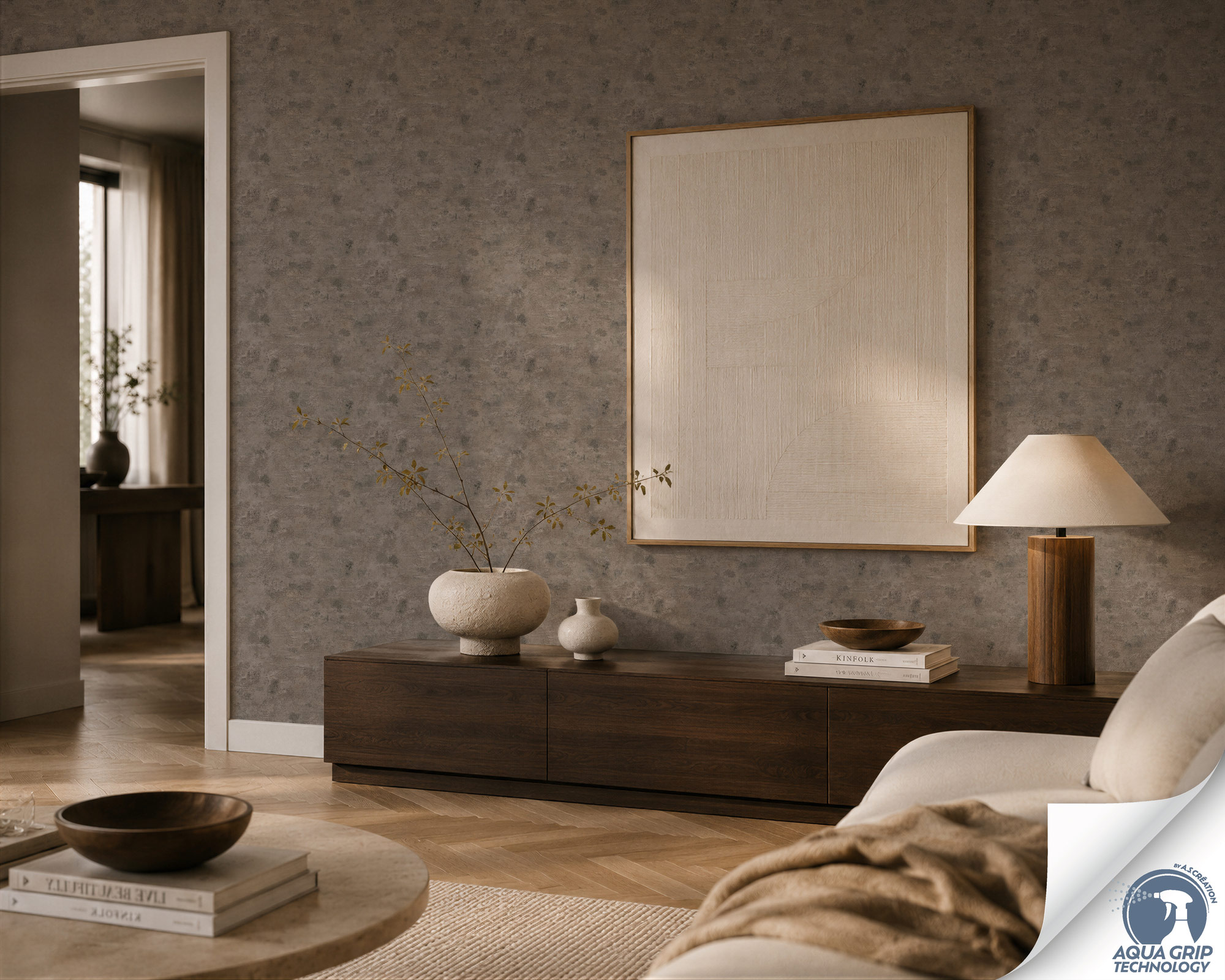 AS Vliestapete Cosiness Designdrop 2 Struktur Grau 793181