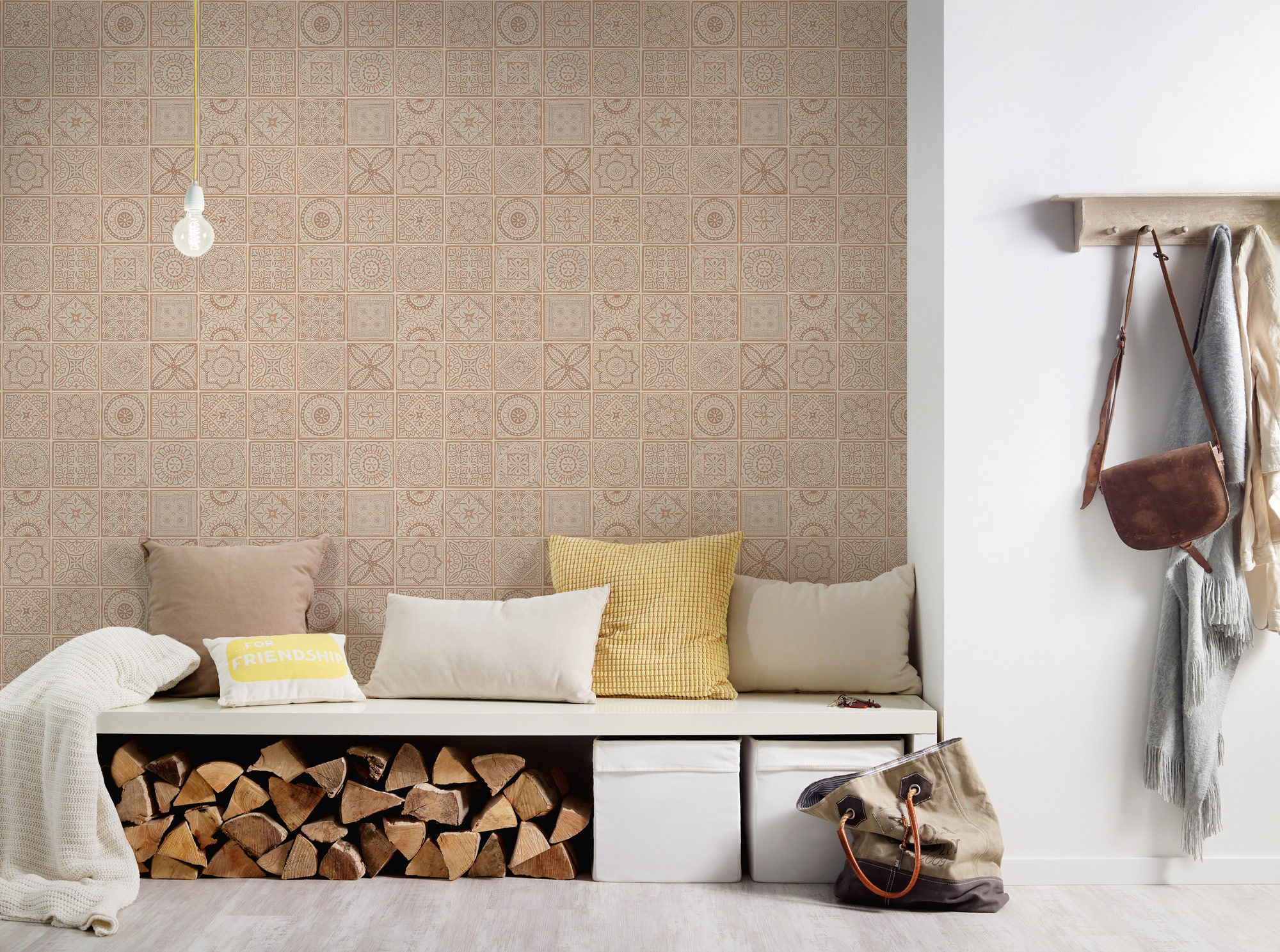 AS Vliestapete Terra Fliesentapete rosa 389213