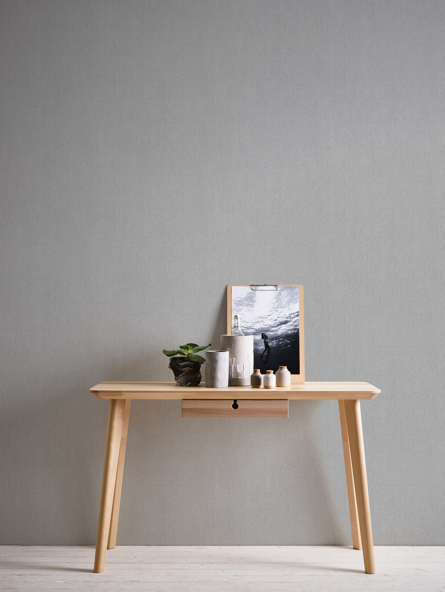 AS Vliestapete #Hygge Unitapete Grau 385991