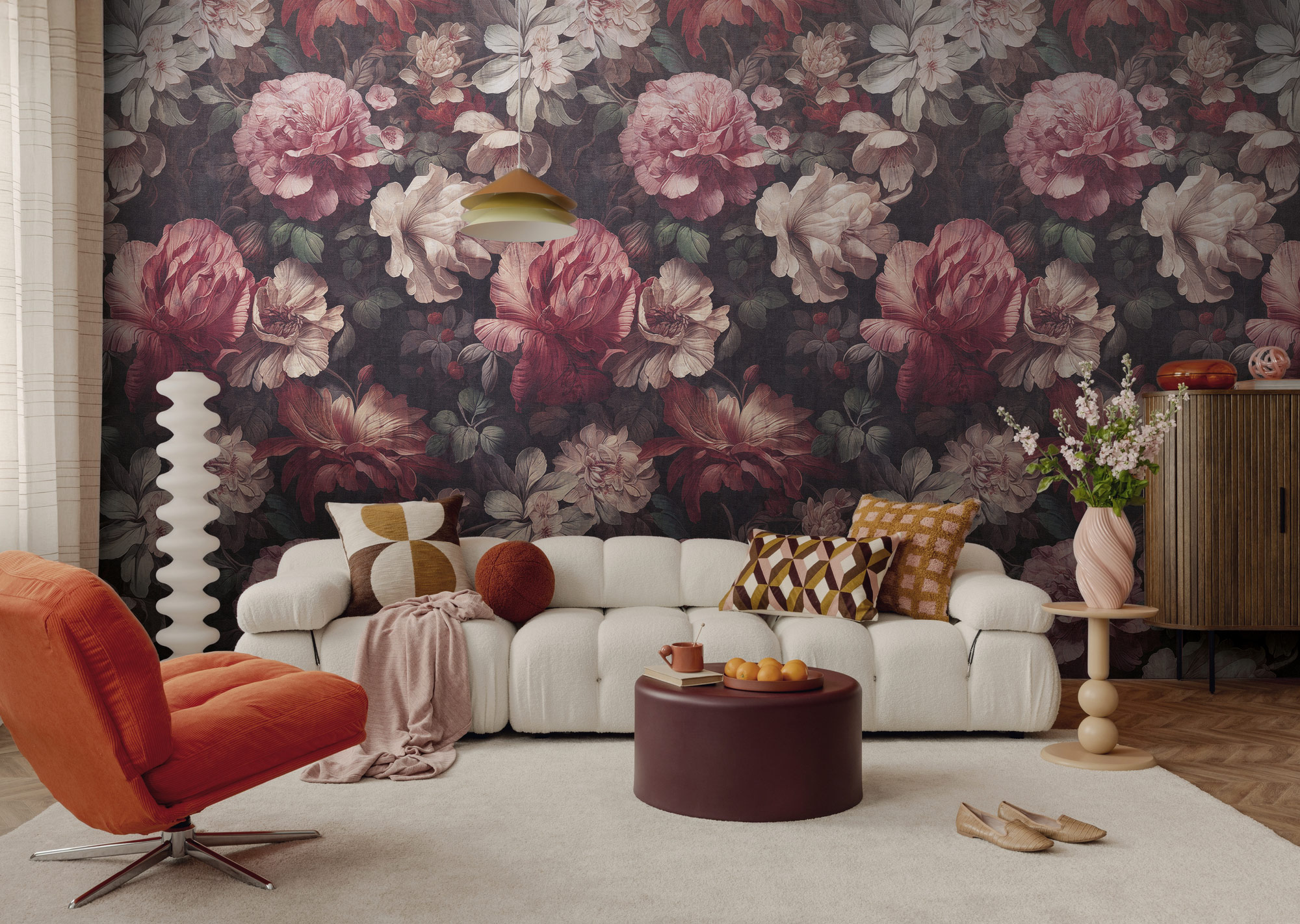 AS Fototapete The Wall 4 Blumen Rosa 792237