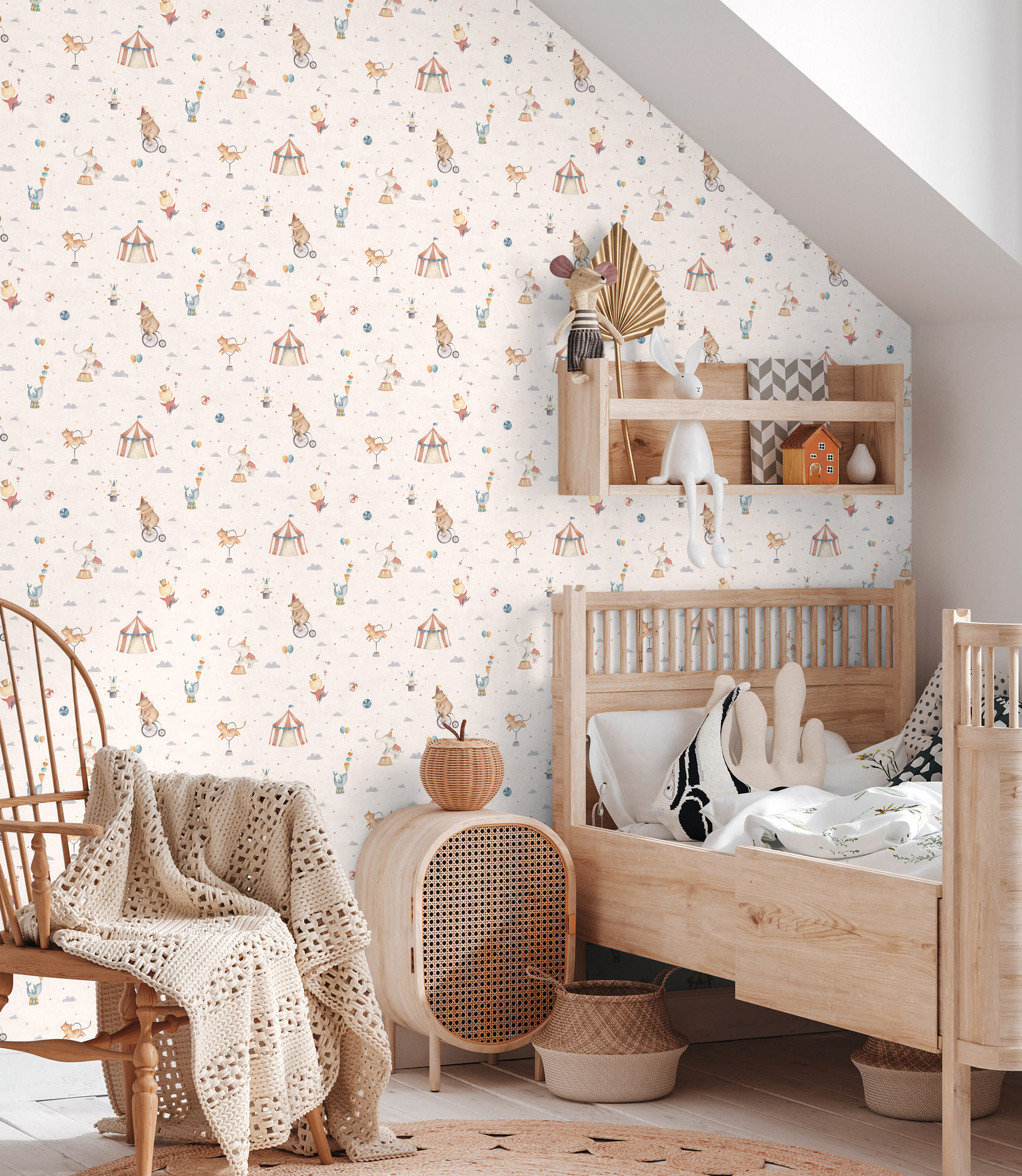 AS Vliestapete Lilly & Luis Zirkus Bunt Tiere 771481