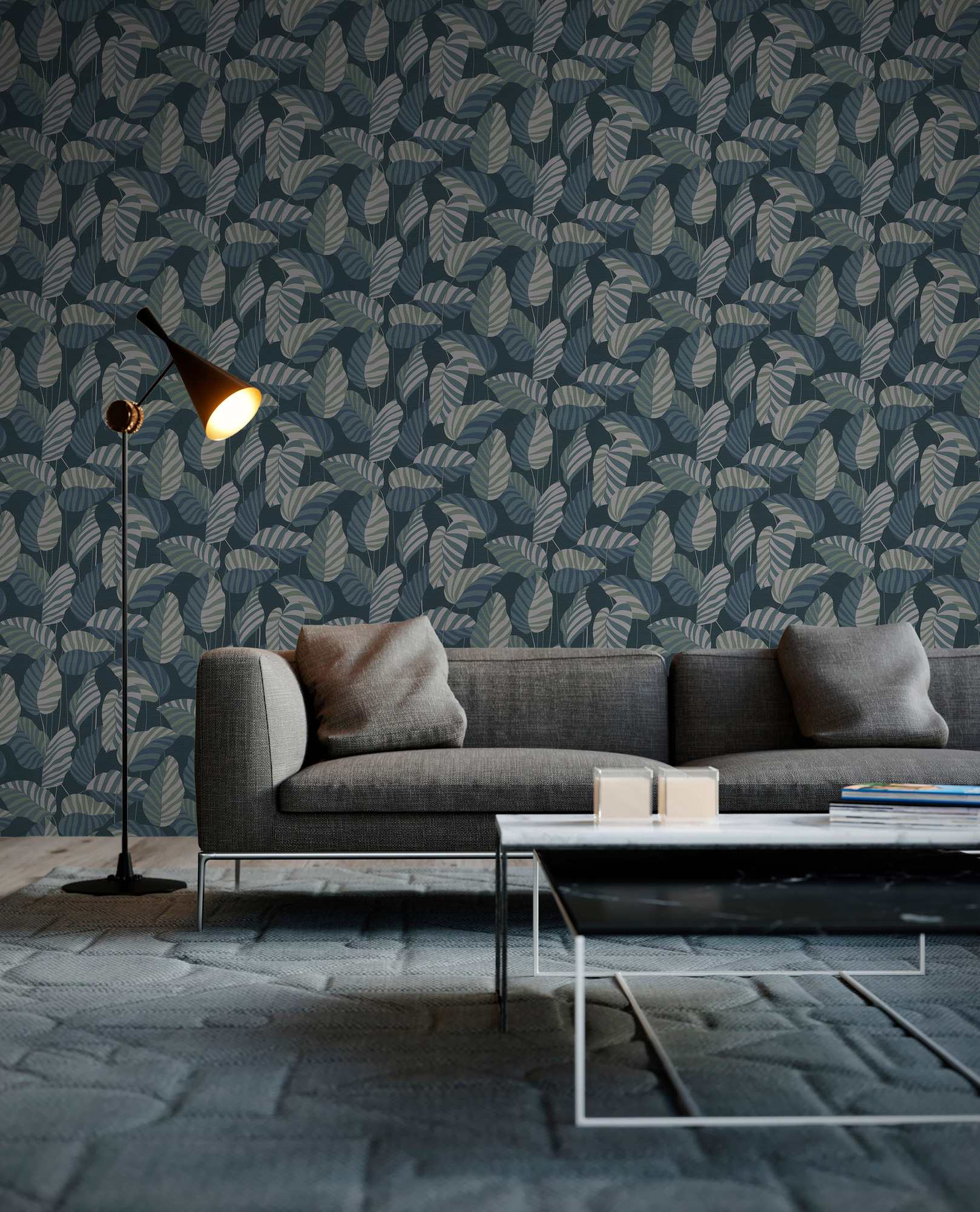 AS Vliestapete Antigua Satin Florale Tapete Blau 390944