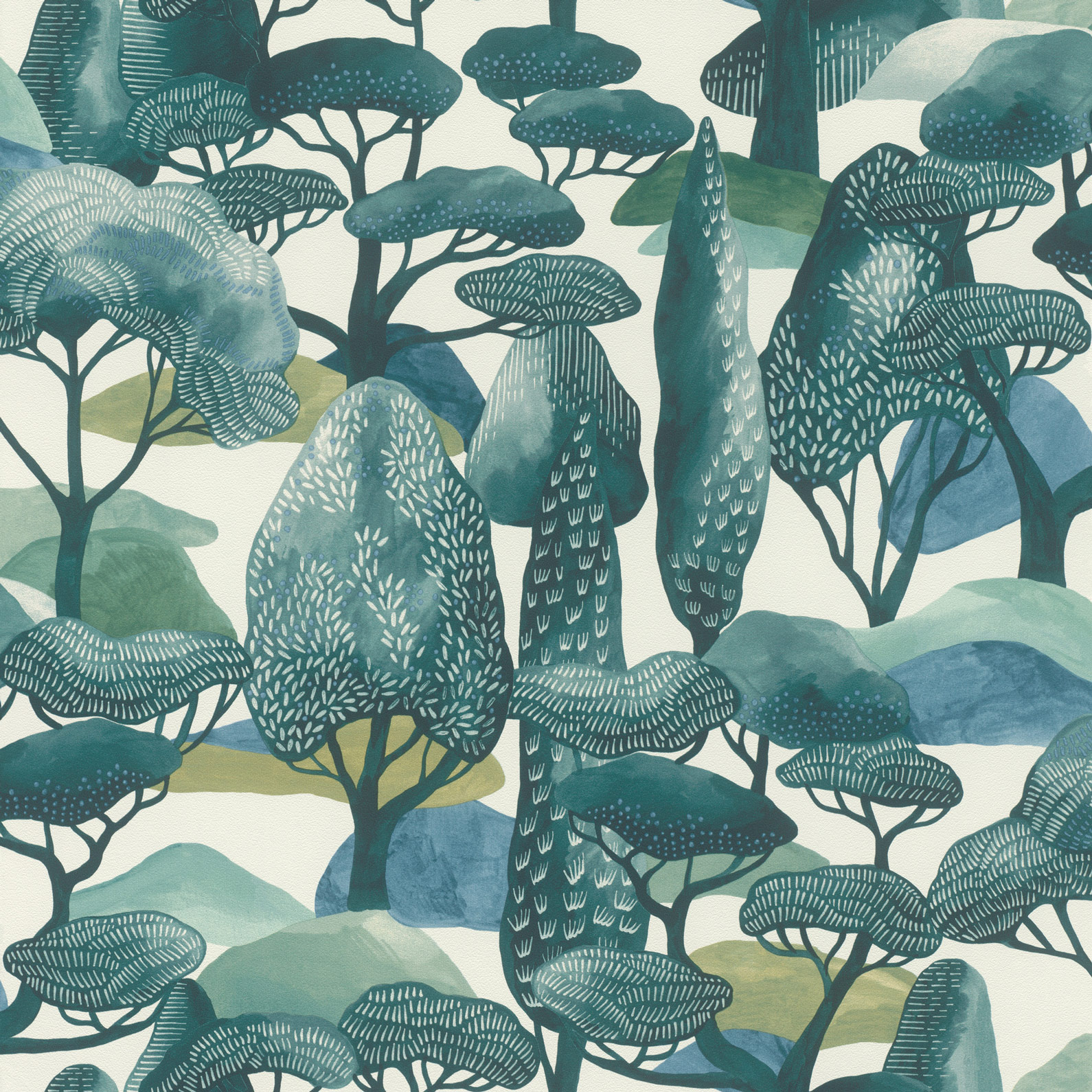 Rasch Vliestapete Allegretto Türkis-Dunkeltürkis 581218