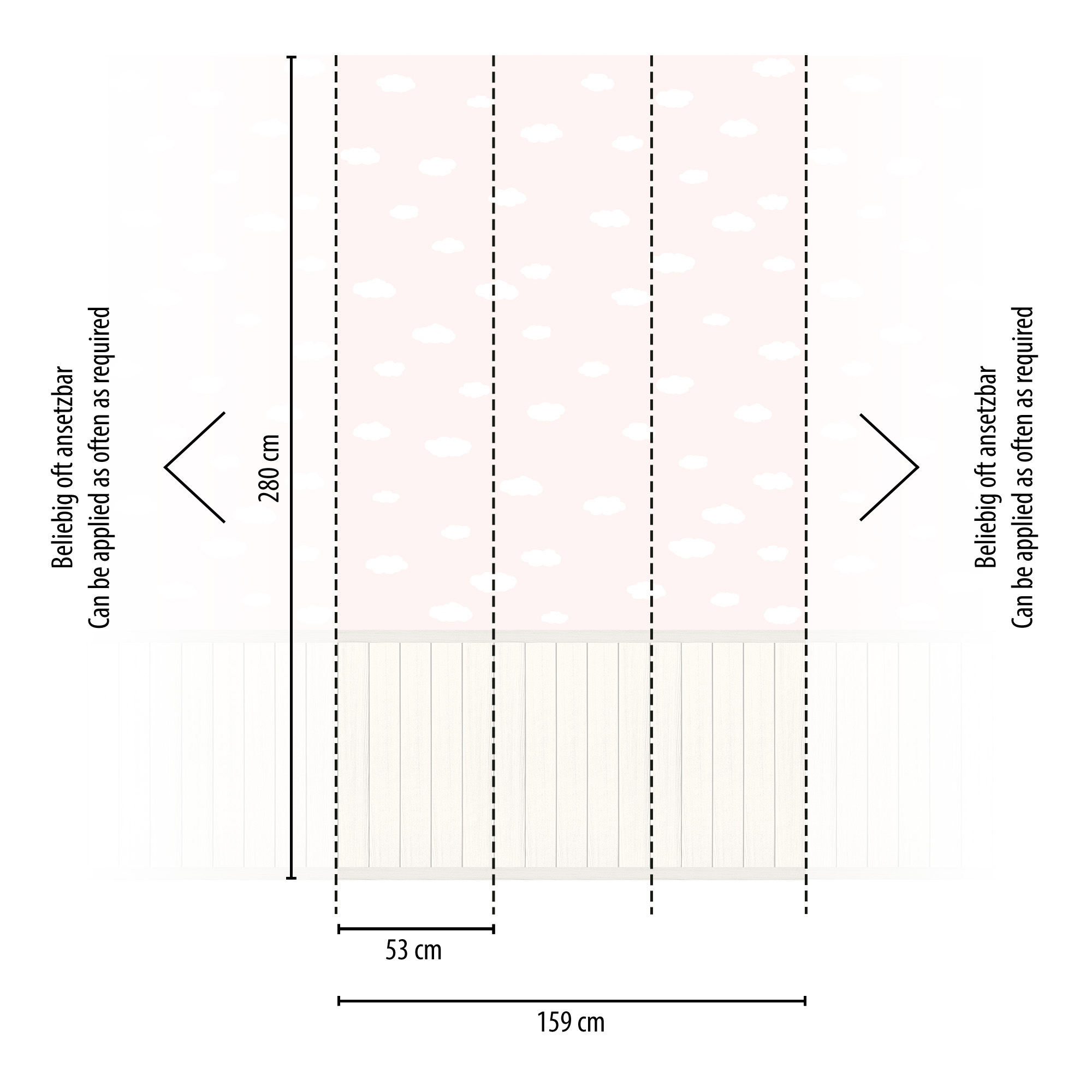 AS Vliestapete Wallpanel creme Wolken 398163