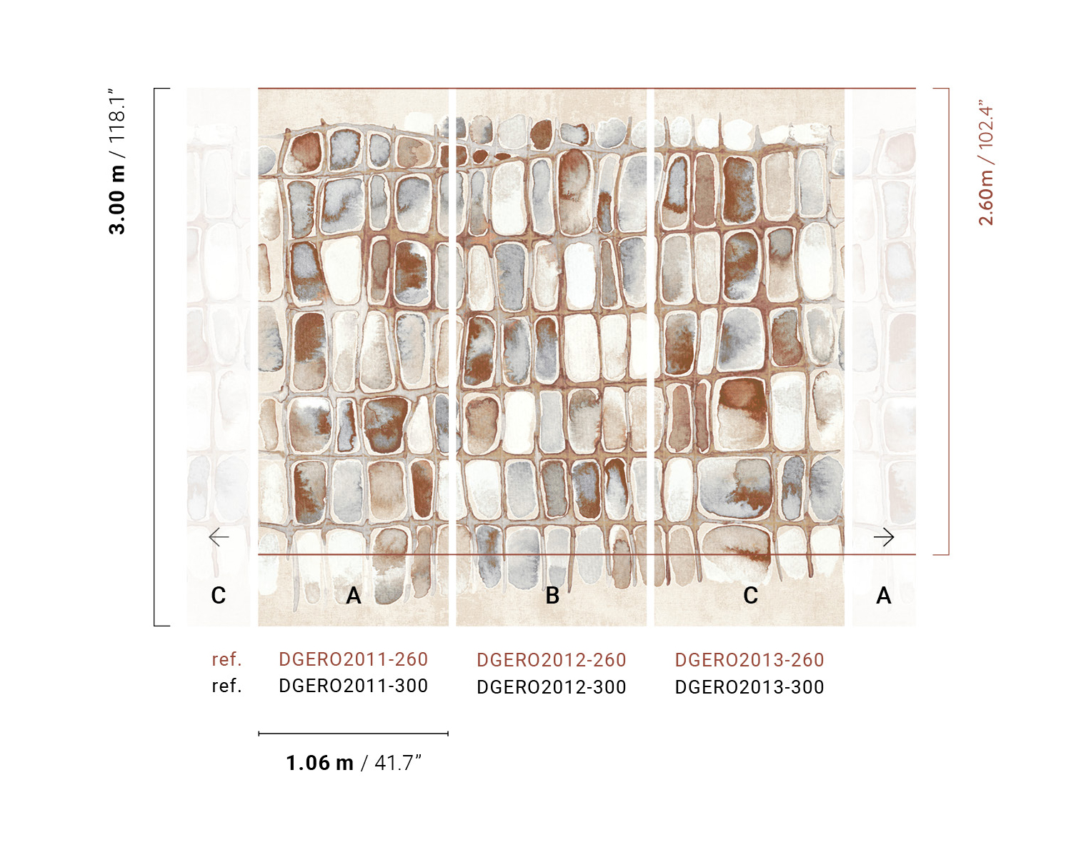 Masureel Fototapete Panel Erosion Salina Russet DGERO2011260