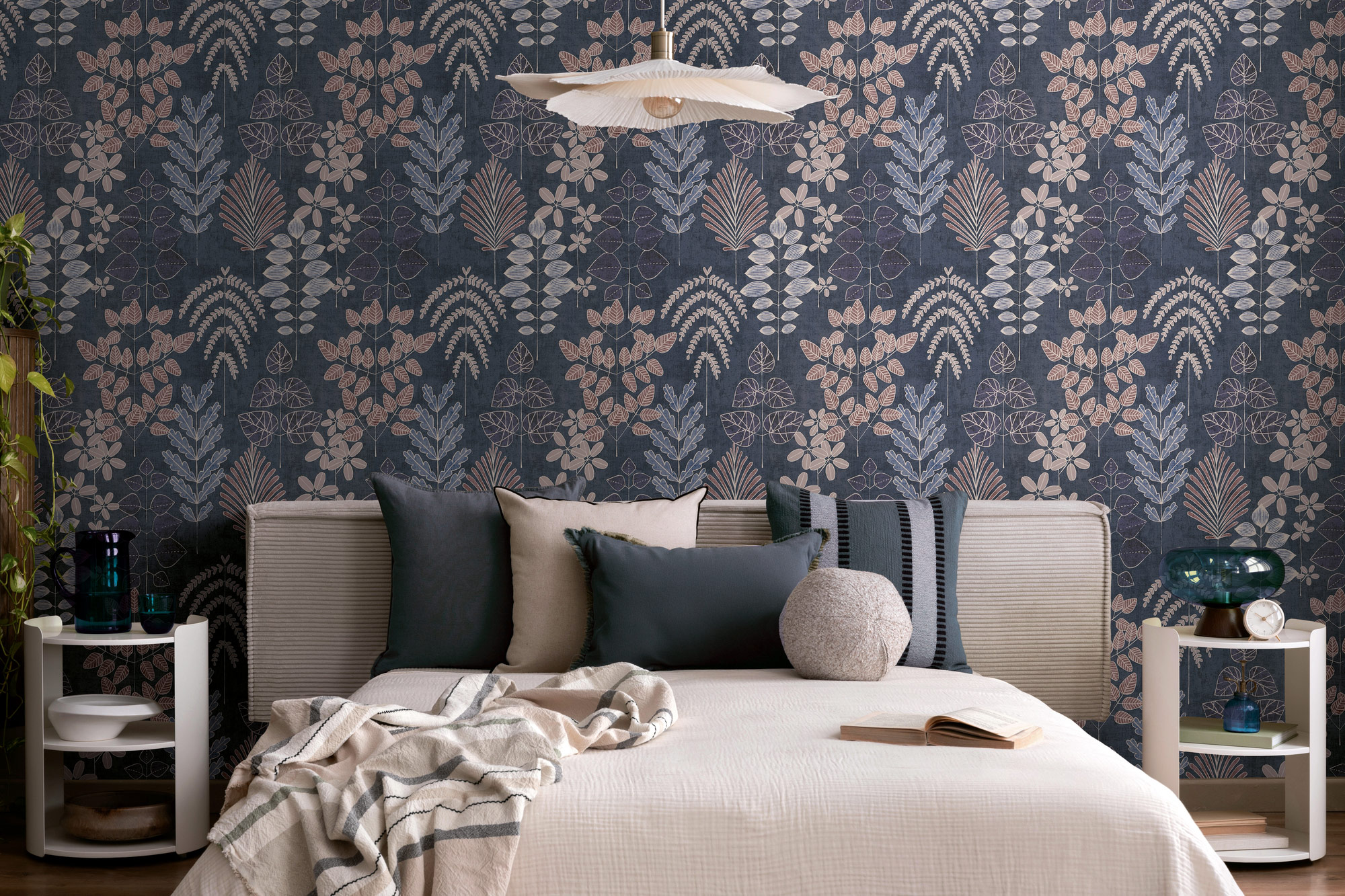 AS Vliestapete Nordic Feeling Blätter Zweige Blau 791494