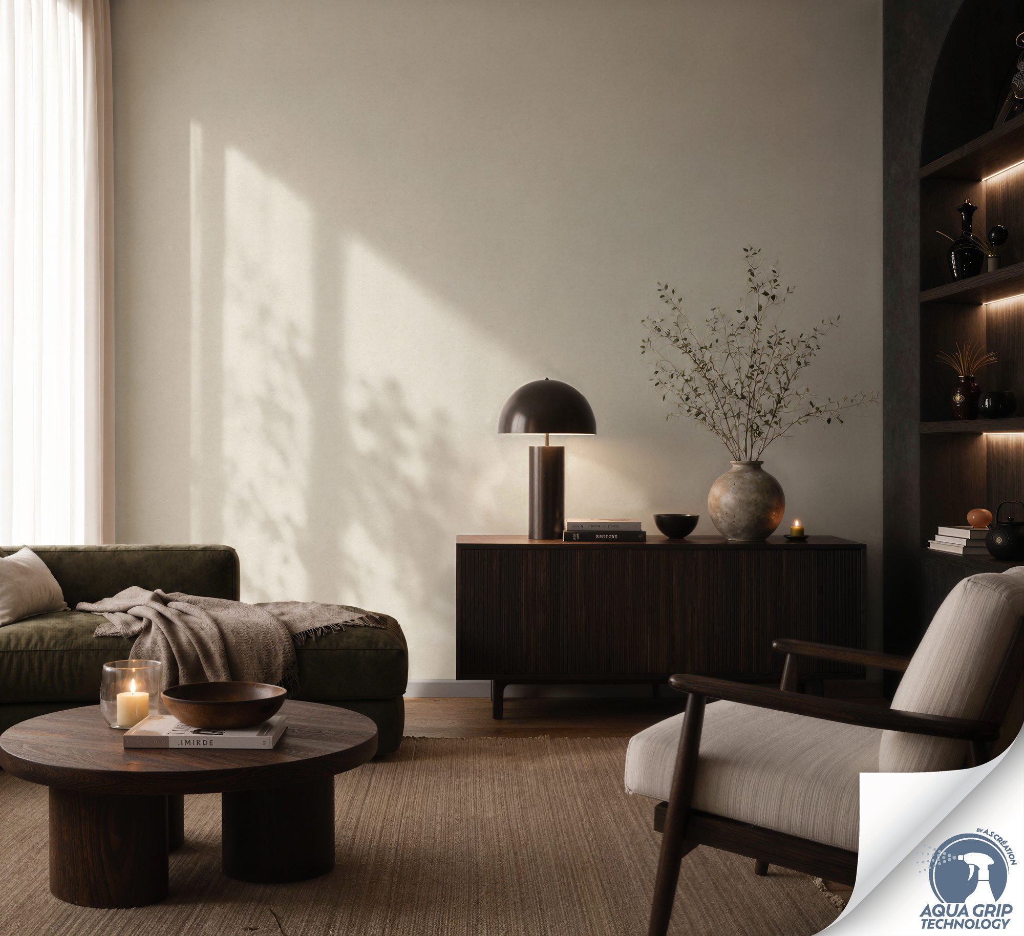 AS Vliestapete Cosiness Designdrop 2 Uni Creme 793155