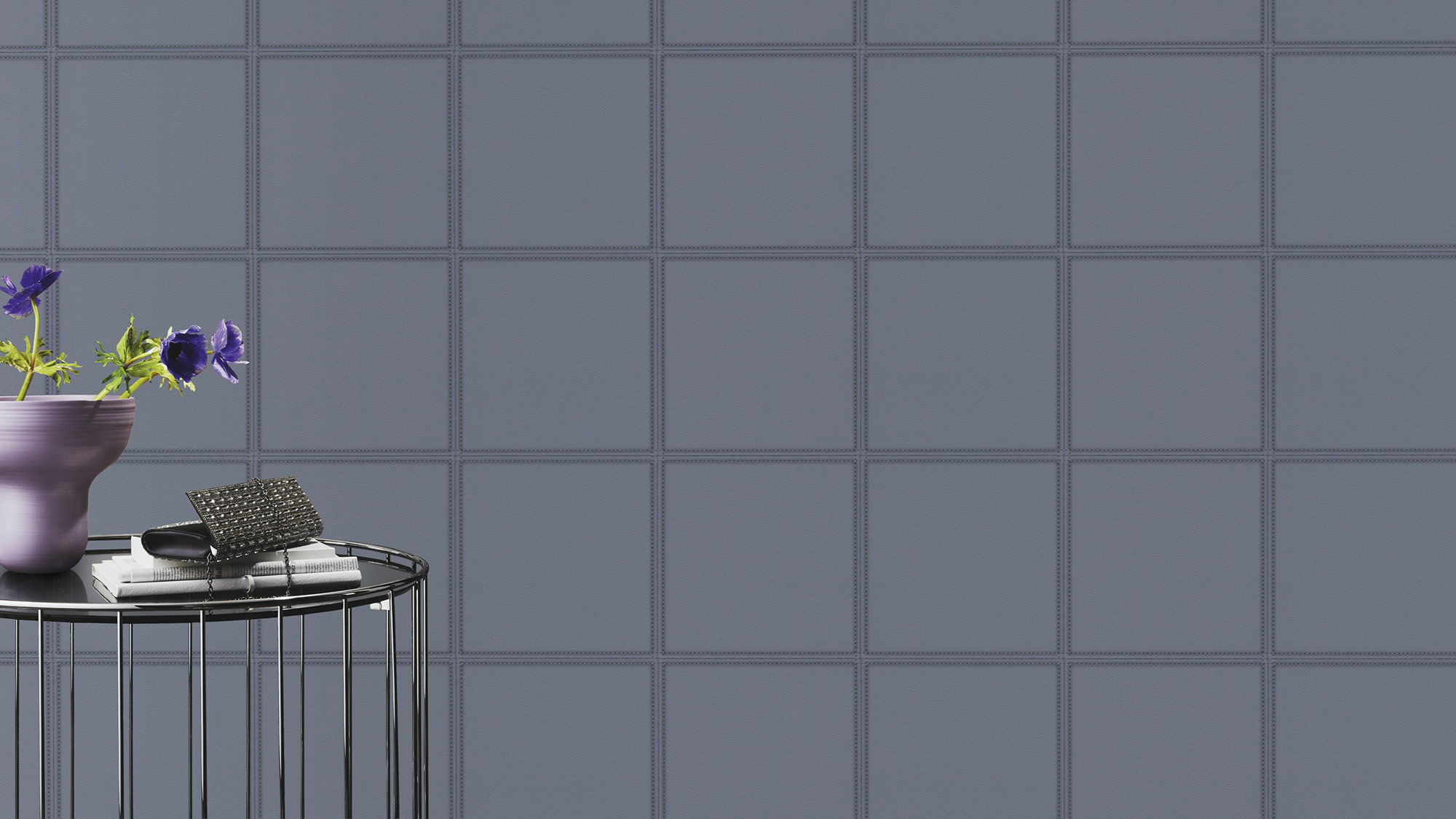 Rasch Vliestapete Club Karo Lederimitat Lederoptik 419047