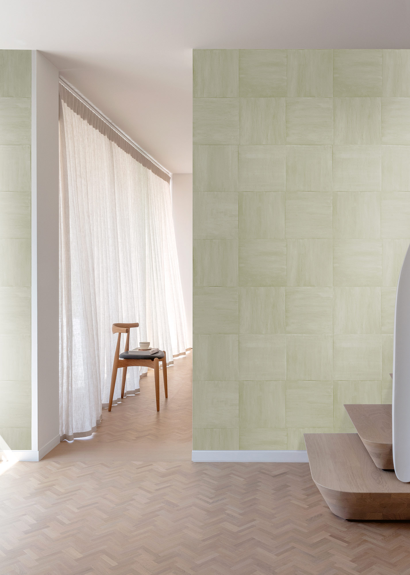 Masureel Fototapete Panel Traces Tsuro Lime DGTRA7021260