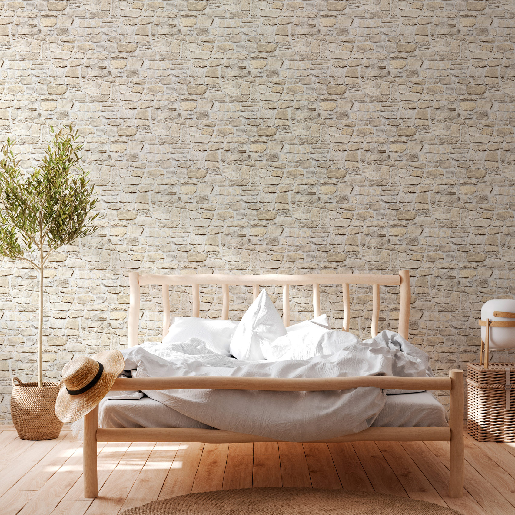 AS Vliestapete Elements 2 Steintapete Beige Mauer 363703