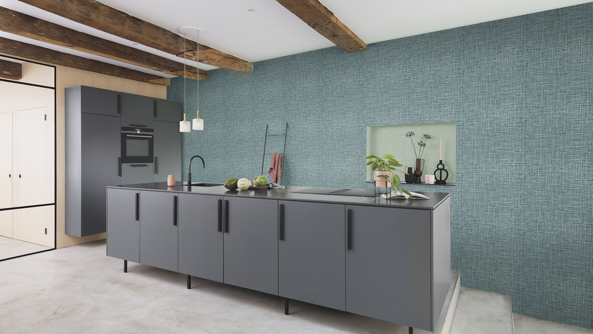 Rasch Vliestapete Symphony Blau-Blaugrün 865417