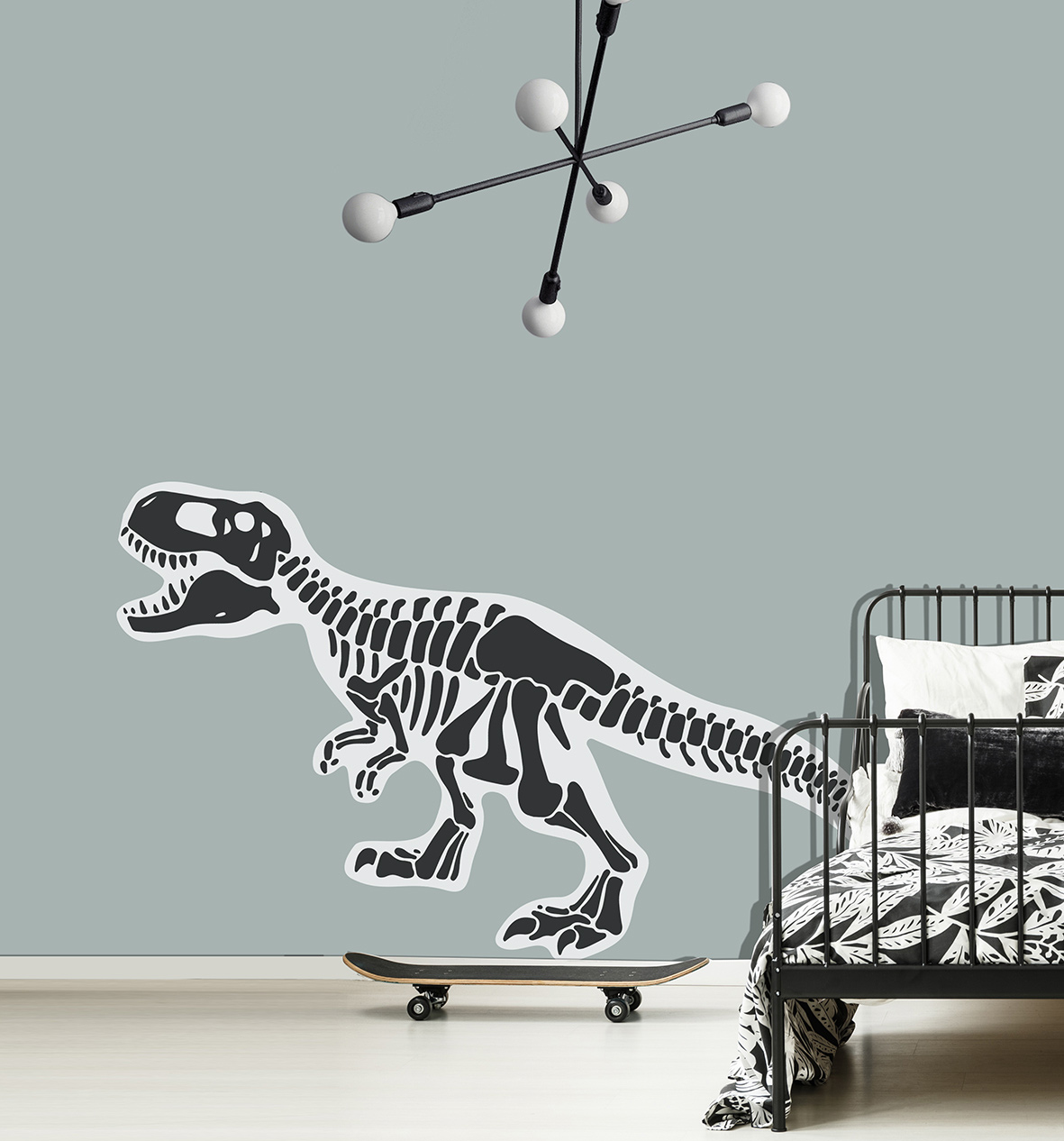 Thomas Fototapete Platin Formen  Dino-Skelett schwarz weiss