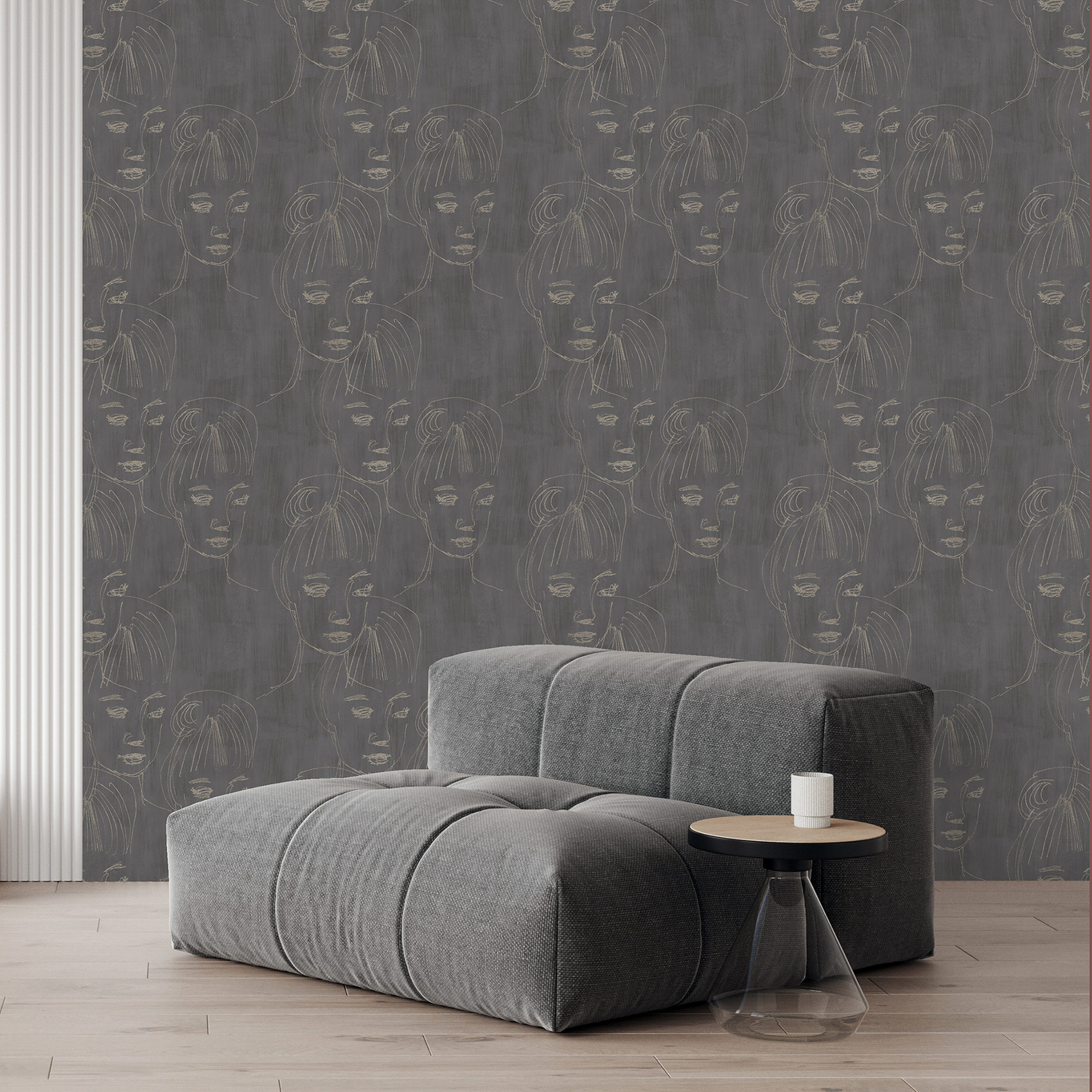 Hohenberger Vliestapete Perlen Artist Lily Anthrazit 81375