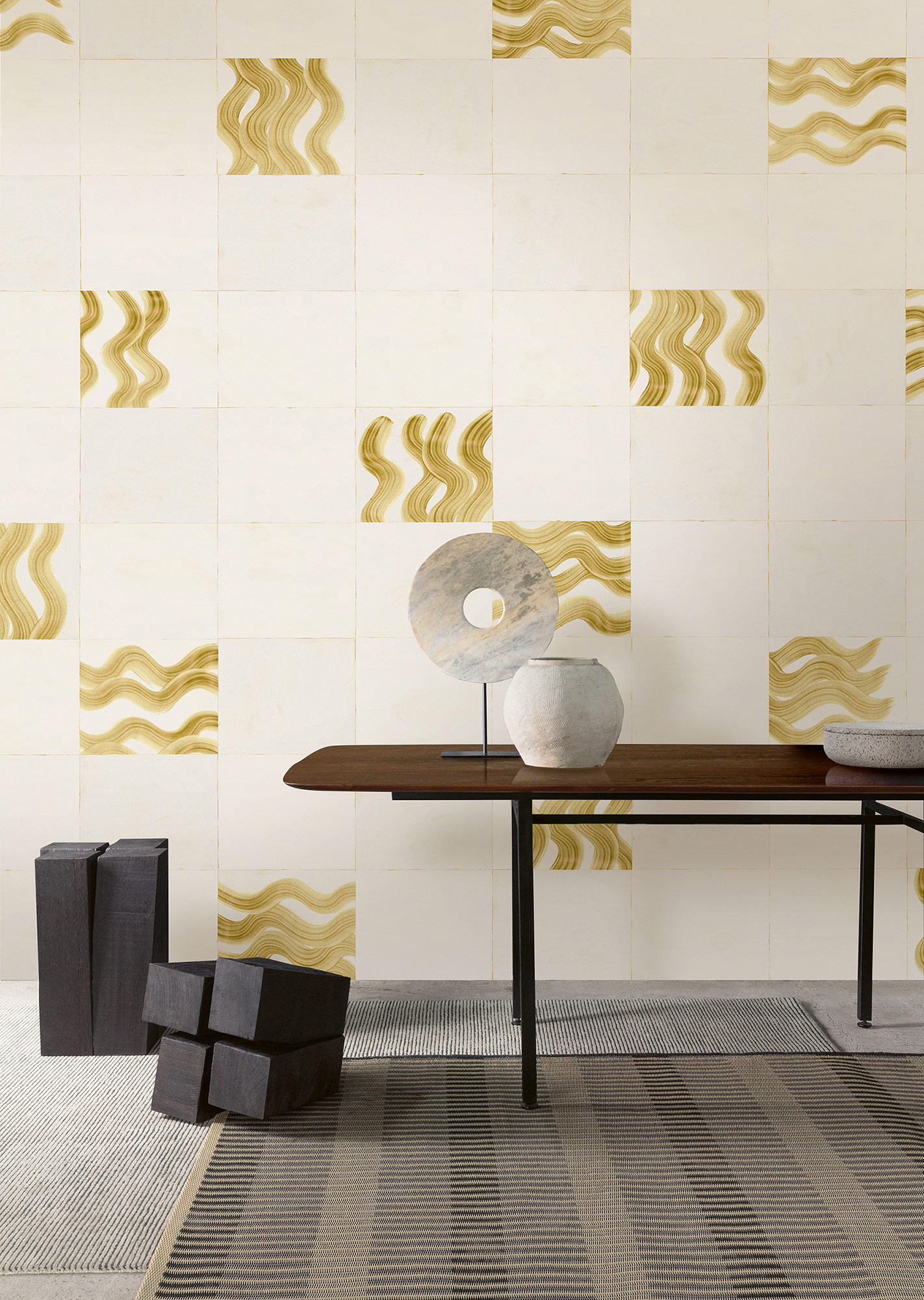 Masureel Fototapete Panel Traces Yugen Gold DGTRA6021260