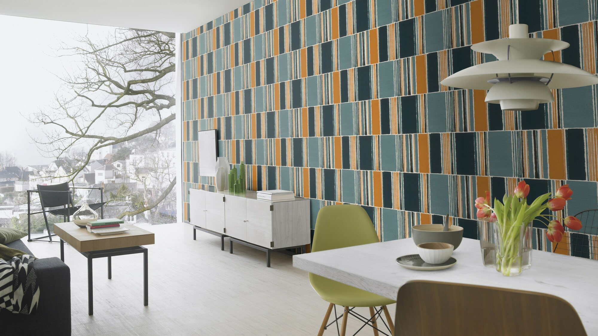 Rasch Vliestapete Florentine 3 Grafik Patchwork Stoff 484441