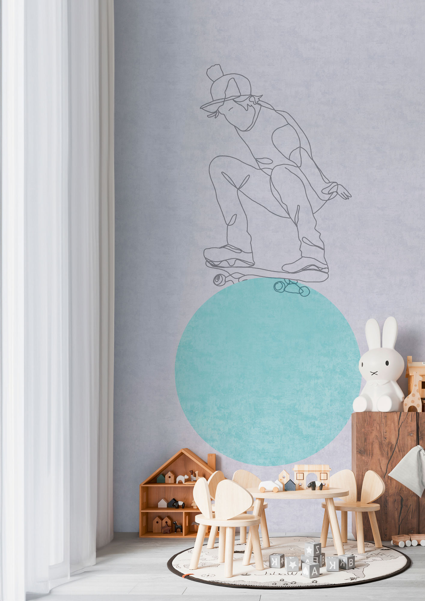 AS Vliestapete Lilly & Luis Skater Blau 770681