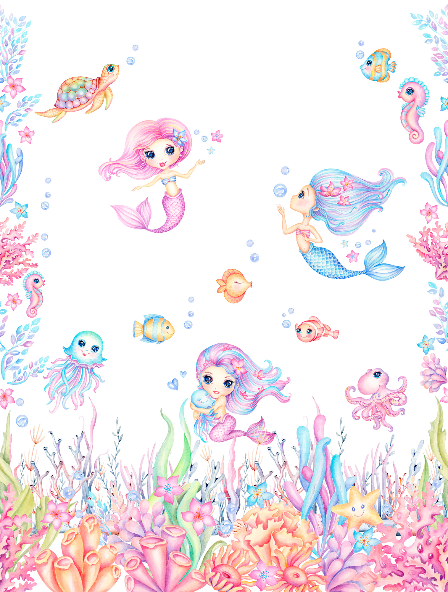 Decoprint Fototapete Cute Walls Meerjungfrauen CW60591